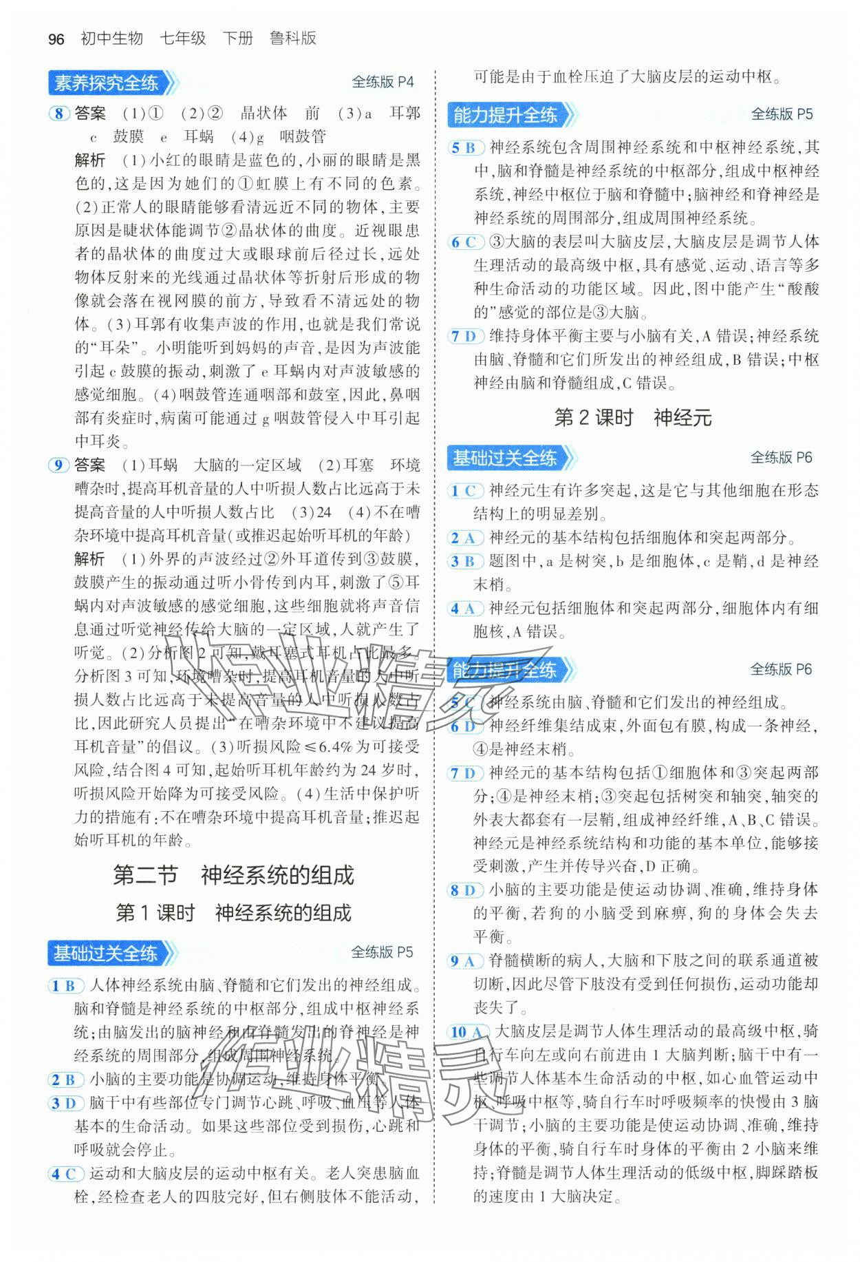 2025年5年中考3年模拟七年级生物下册鲁科版 第2页