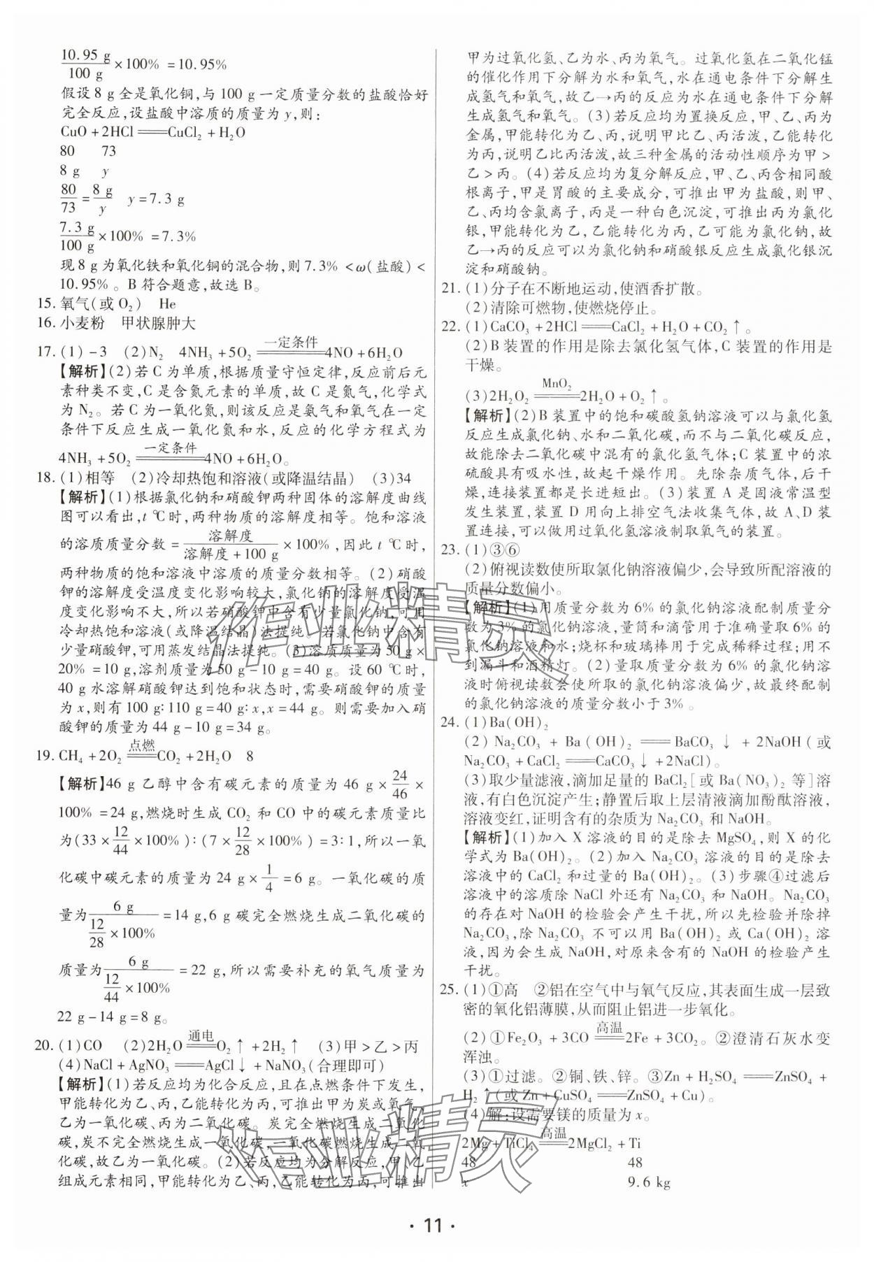 2025年試題匯編卷九年級(jí)化學(xué)河南專版 第11頁(yè)