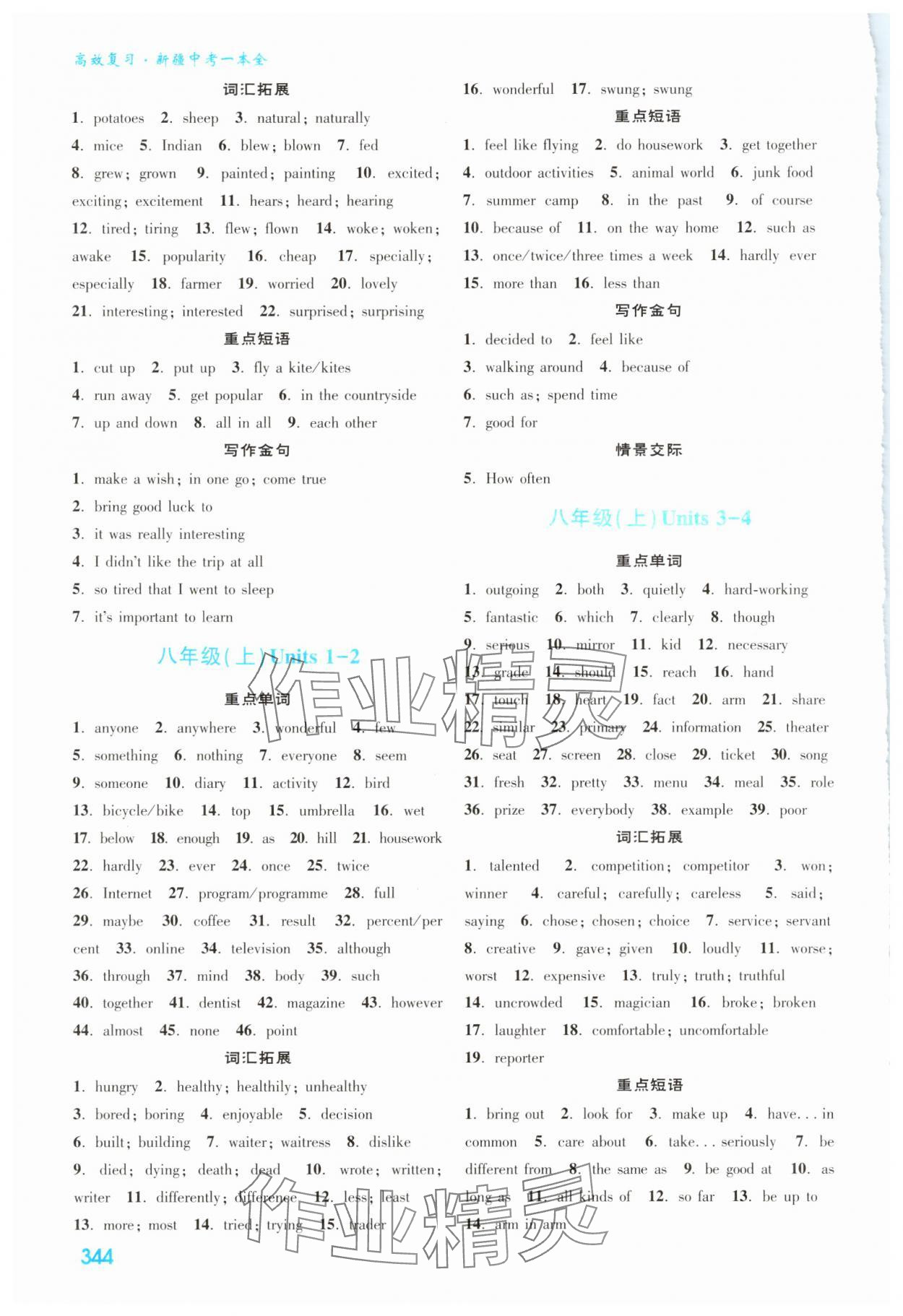 2025年高效復(fù)習(xí)新疆中考英語 參考答案第4頁