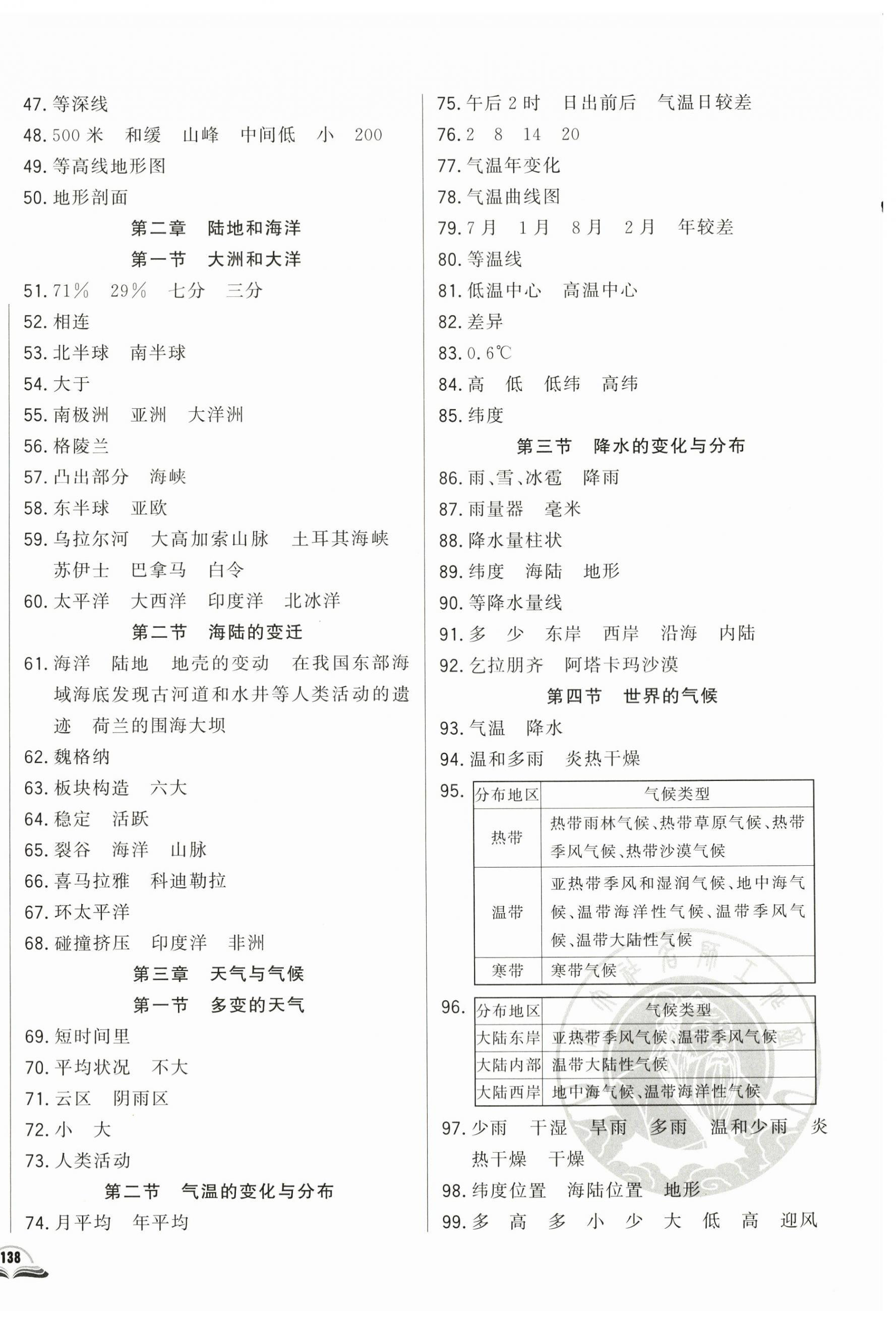 2024年胜券在握初中总复习地理人教版 参考答案第2页