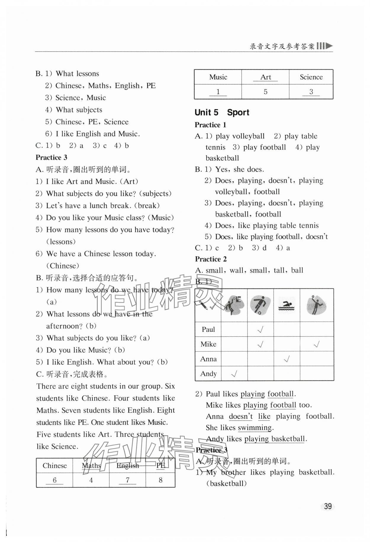 2025年牛津英語基礎訓練四年級下冊滬教版 參考答案第3頁