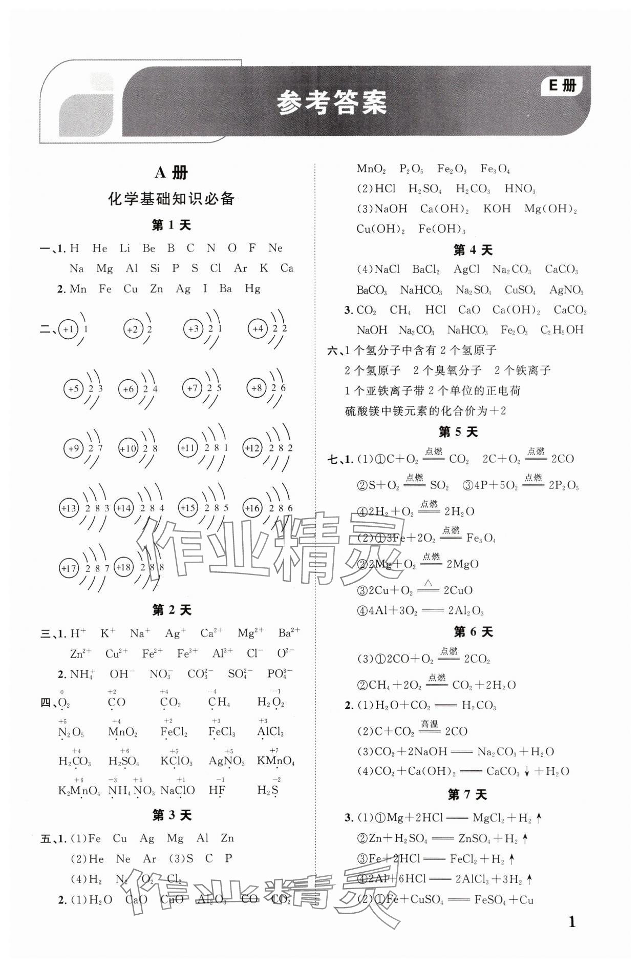 2024年中考新突破化學(xué)人教版陜西專版 第1頁