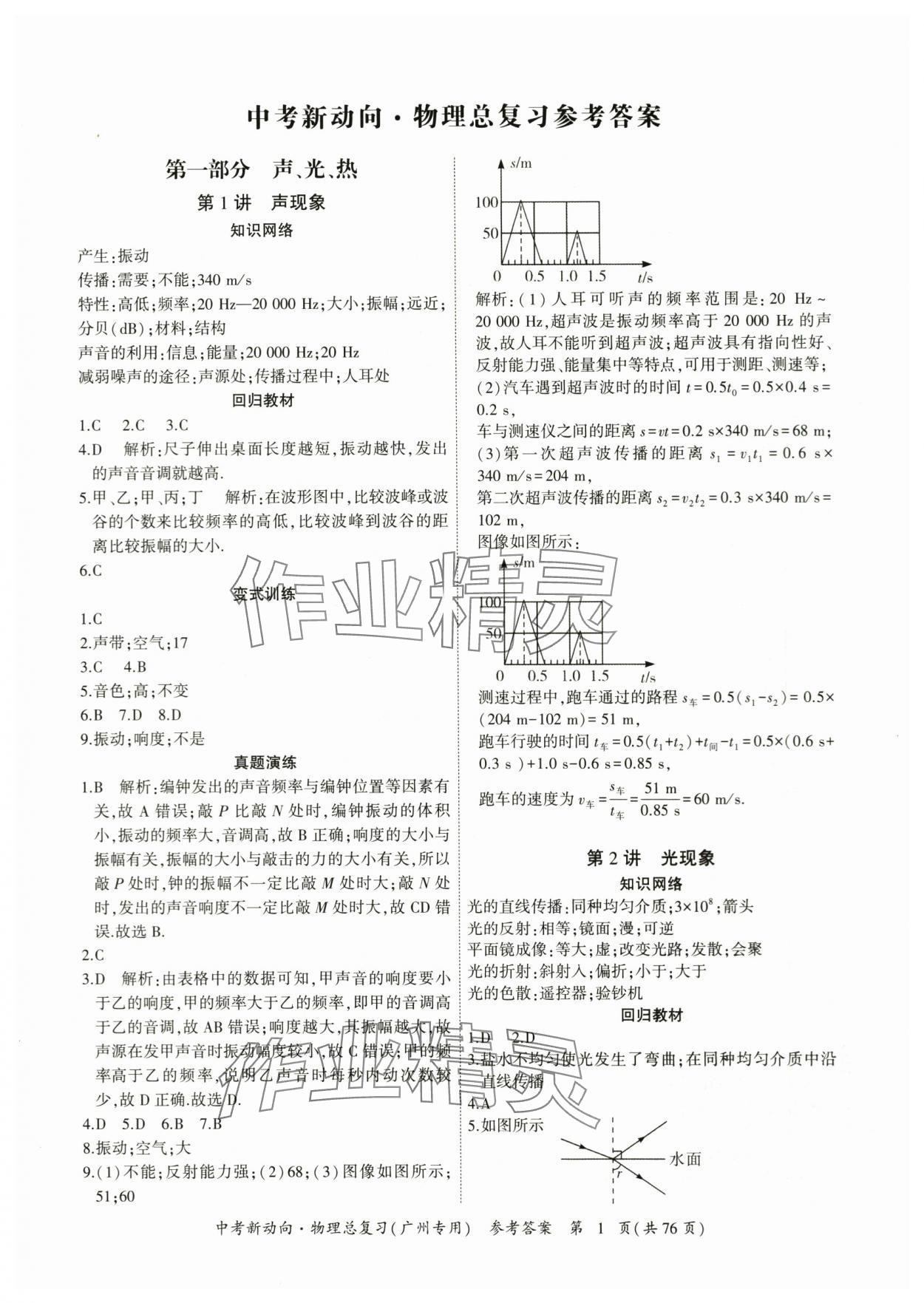 2024年中考新動(dòng)向物理 參考答案第1頁