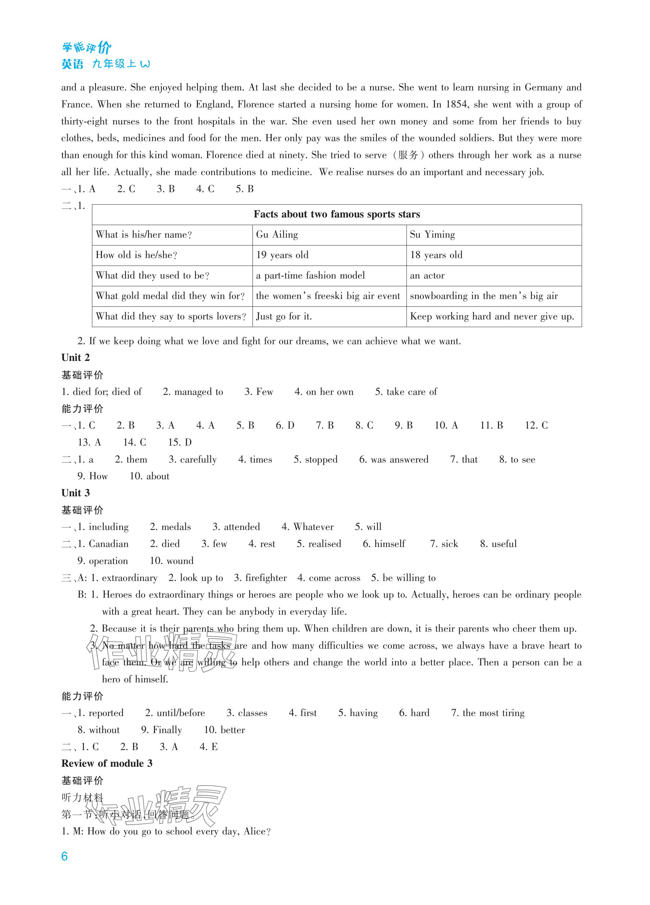 2024年學(xué)能評(píng)價(jià)九年級(jí)英語(yǔ)上冊(cè)外研版&nbsp;參考答案第6頁(yè)