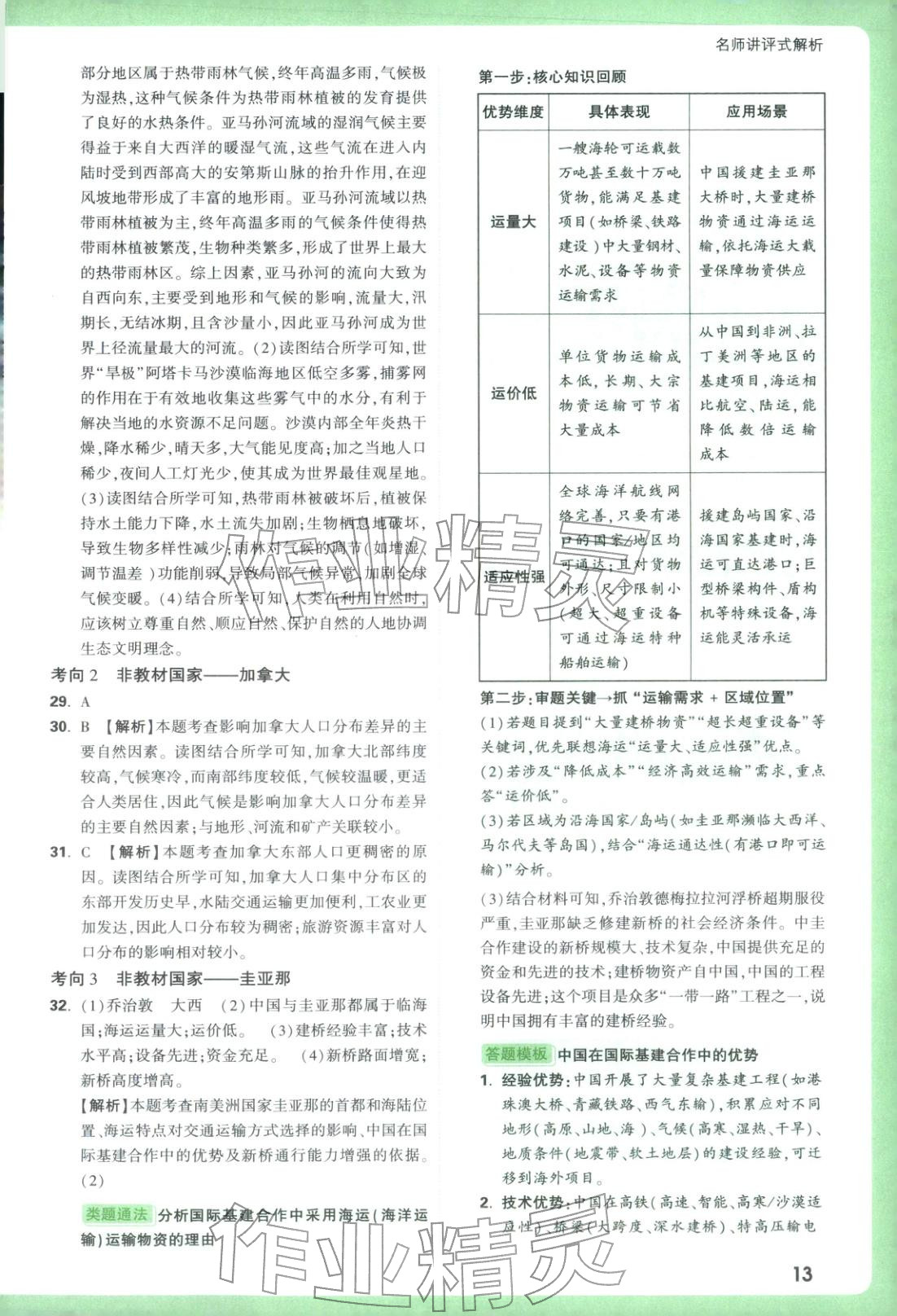 2026年万唯中考真题分类地理 参考答案第13页