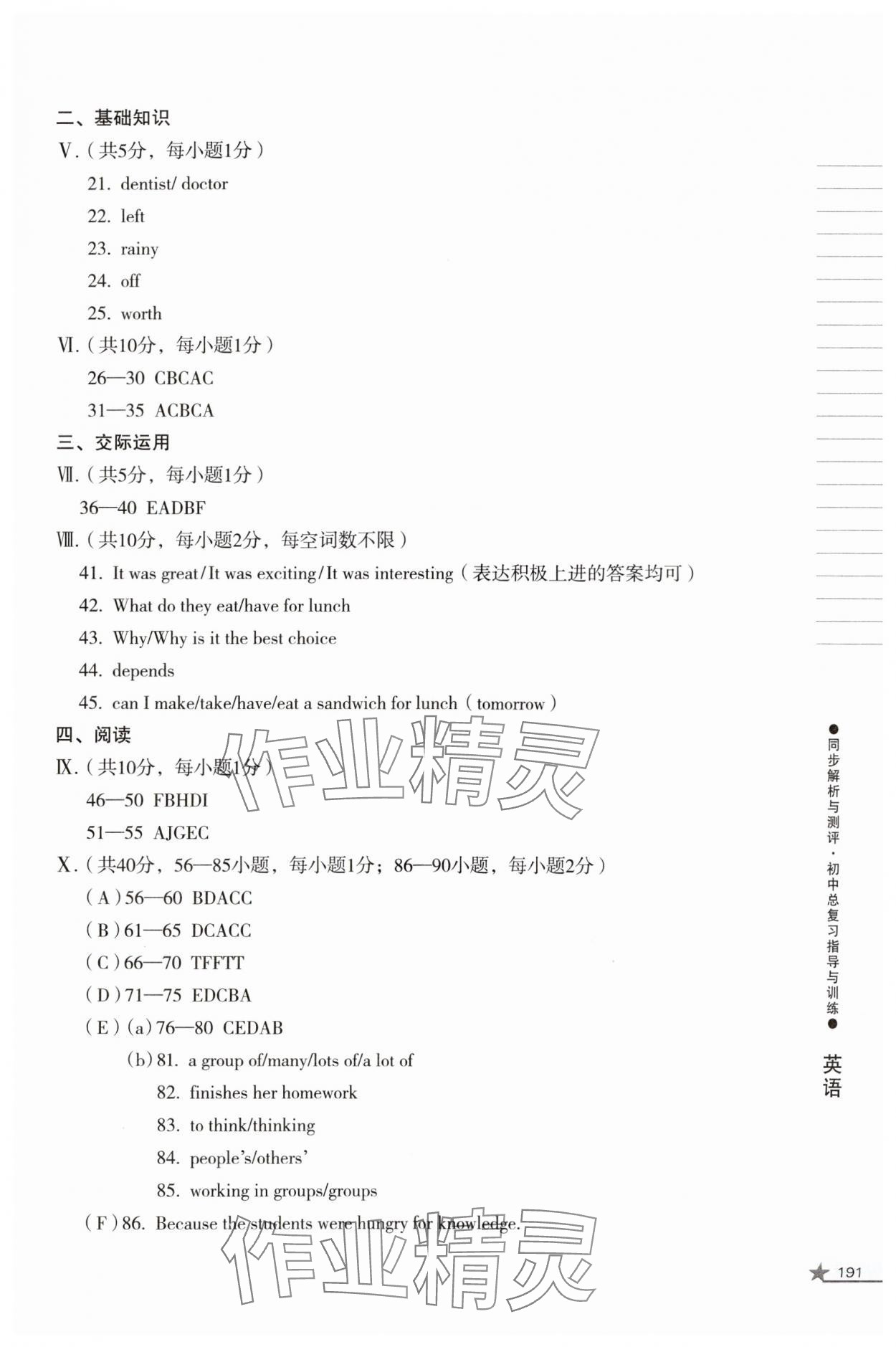 2024年同步解析与测评初中总复习指导与训练英语人教版 第13页