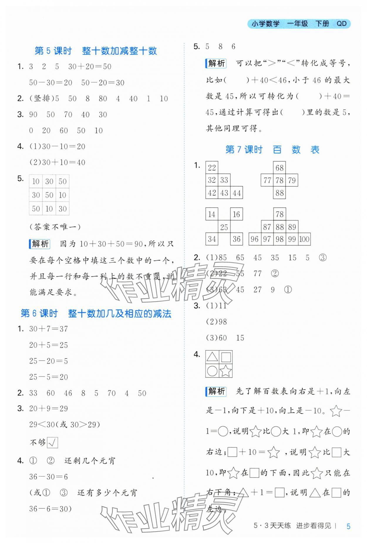 2025年53天天練一年級數(shù)學下冊青島版 第5頁