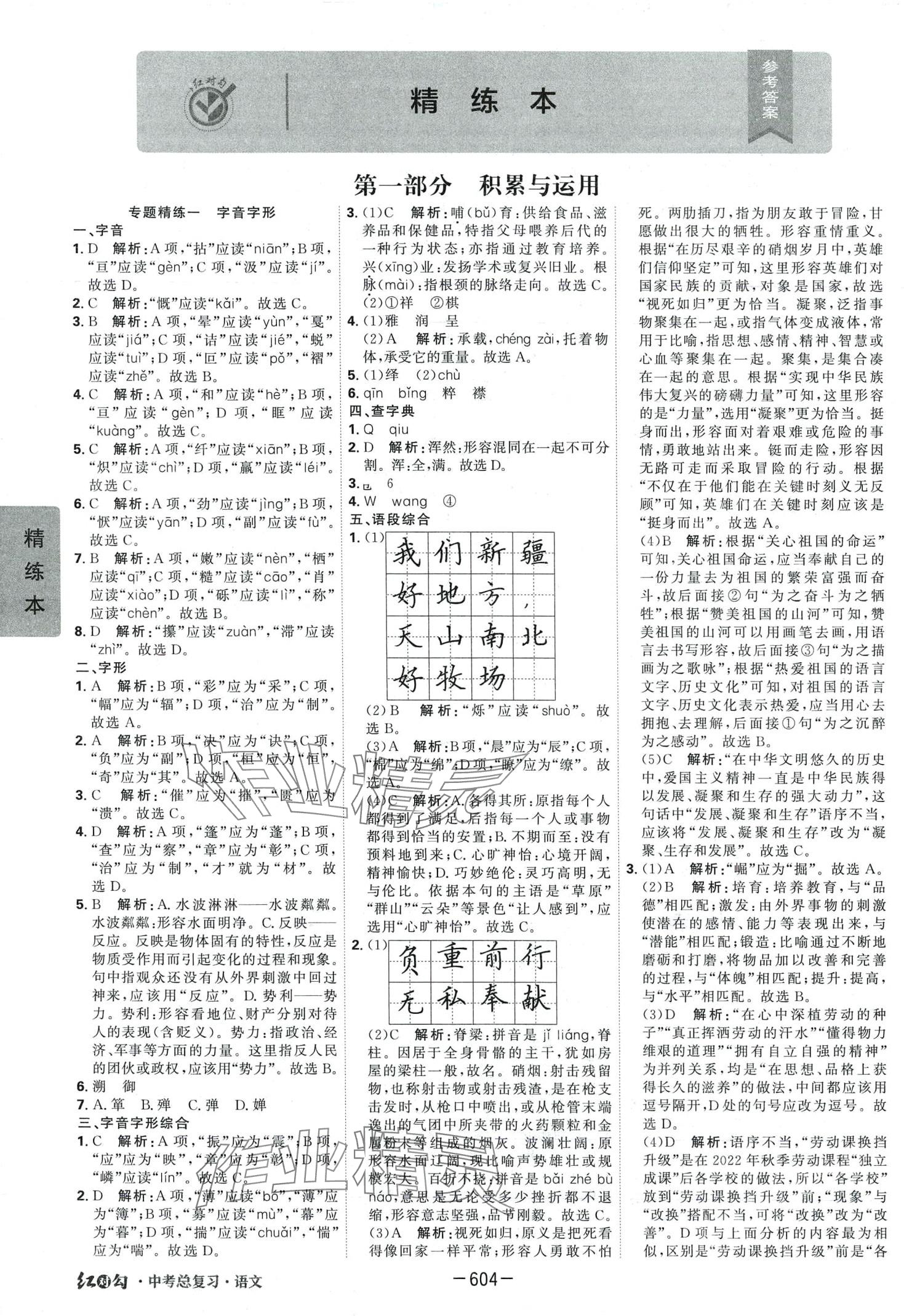 2024年紅對(duì)勾中考總復(fù)習(xí)語(yǔ)文河北專版 第10頁(yè)