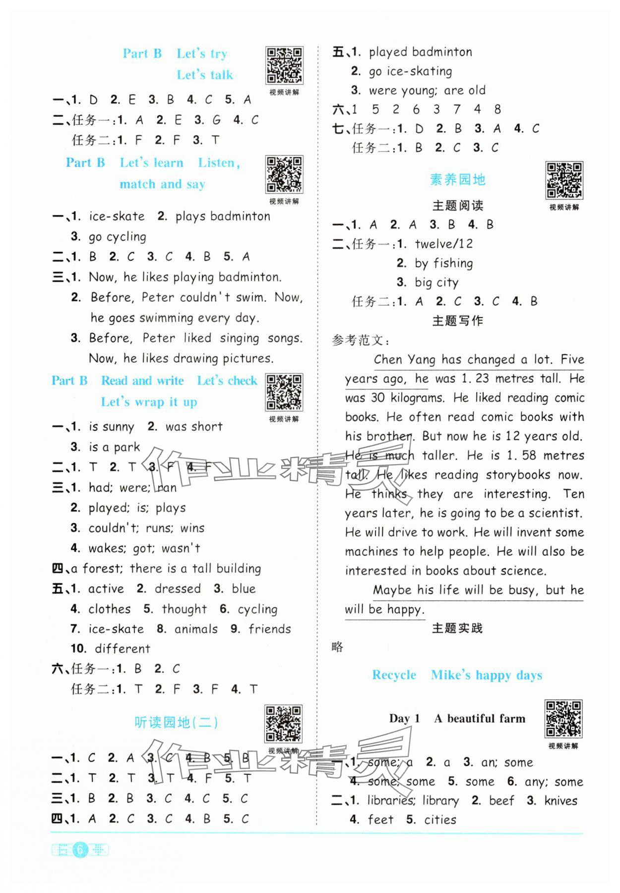 2025年阳光同学课时优化作业六年级英语下册人教版 第6页