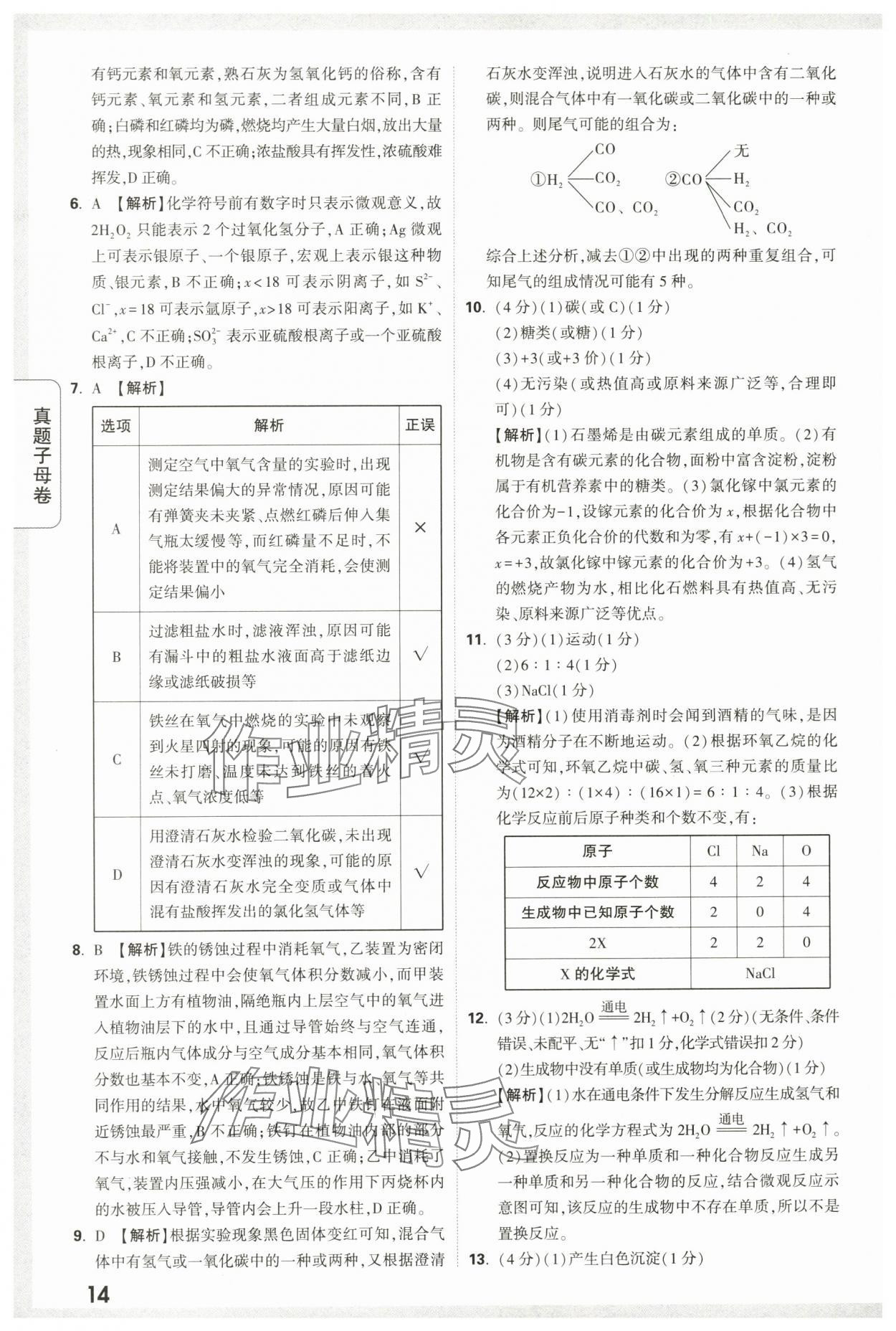 2024年万唯中考真题子母卷化学陕西专版&nbsp;第14页
