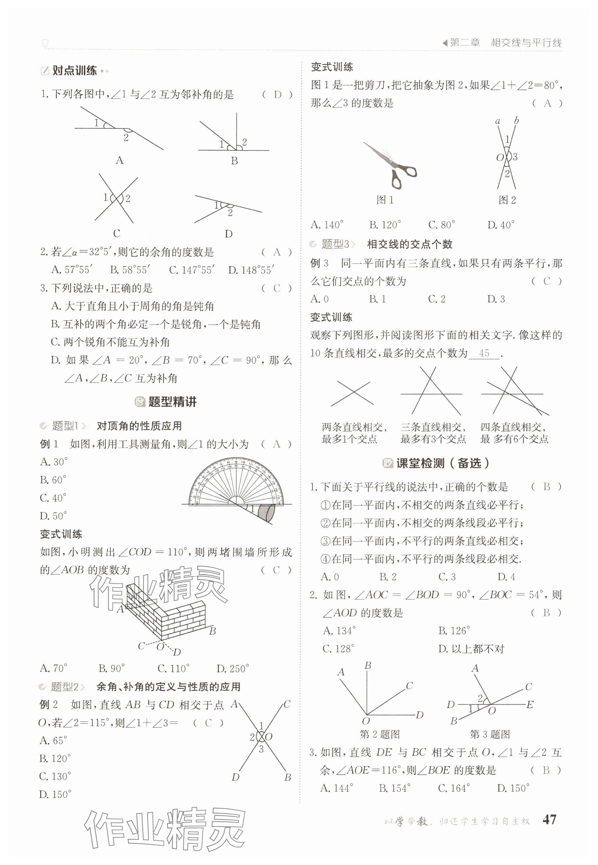 2025年金太陽導(dǎo)學(xué)案七年級數(shù)學(xué)下冊北師大版 參考答案第47頁