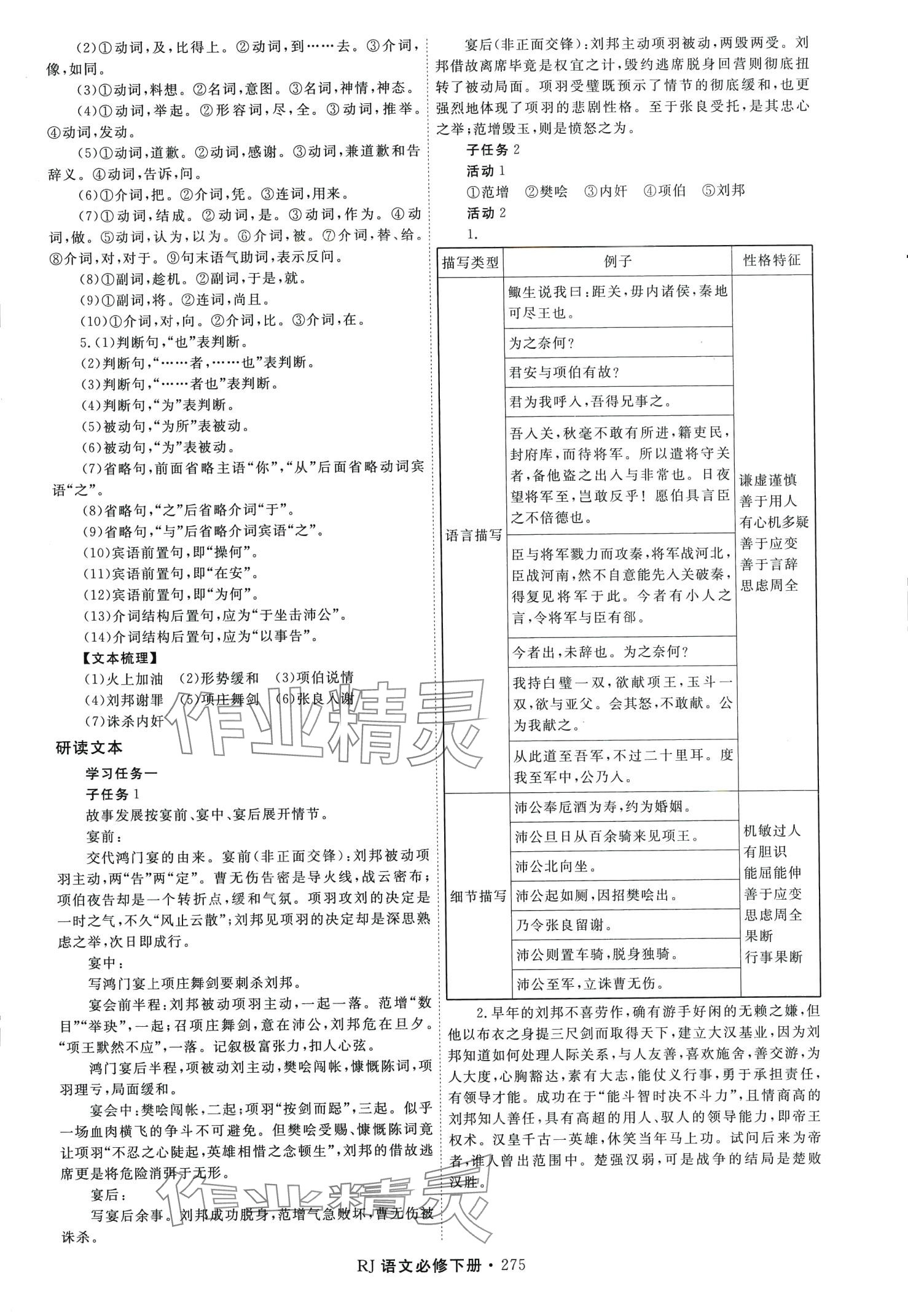 2024年同步導(dǎo)練高中語文必修下冊人教版 第7頁