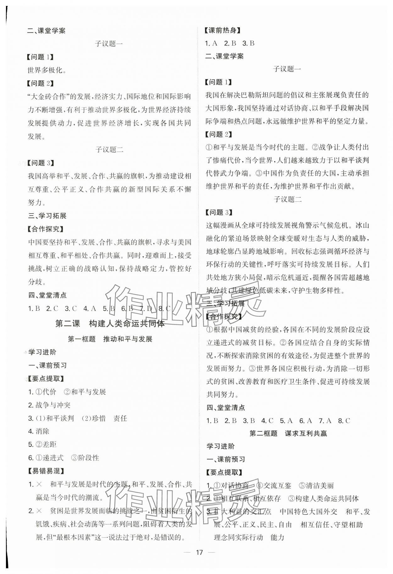 2025年新结构学习测评九年级道德与法治全一册人教版 第17页