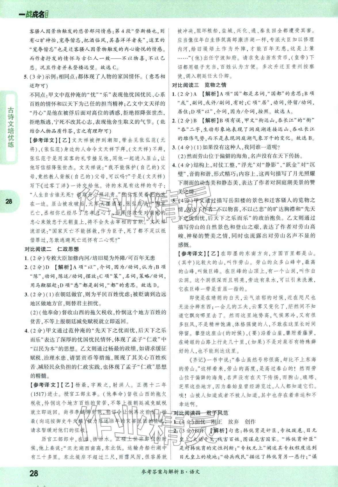 2026年纯练版总复习九年级语文全一册人教版&nbsp;第28页