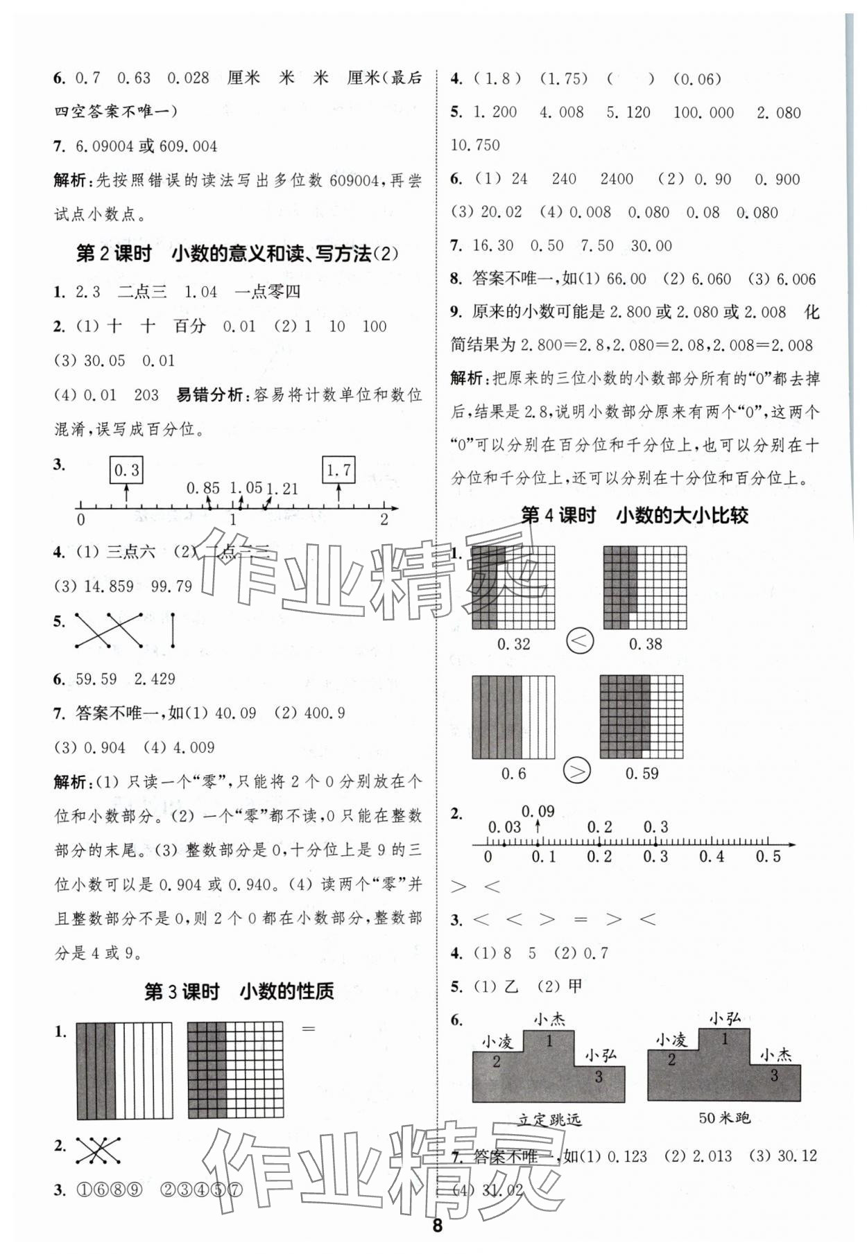 2024年通成學(xué)典課時(shí)作業(yè)本五年級(jí)數(shù)學(xué)上冊(cè)蘇教版蘇州專版 參考答案第8頁(yè)