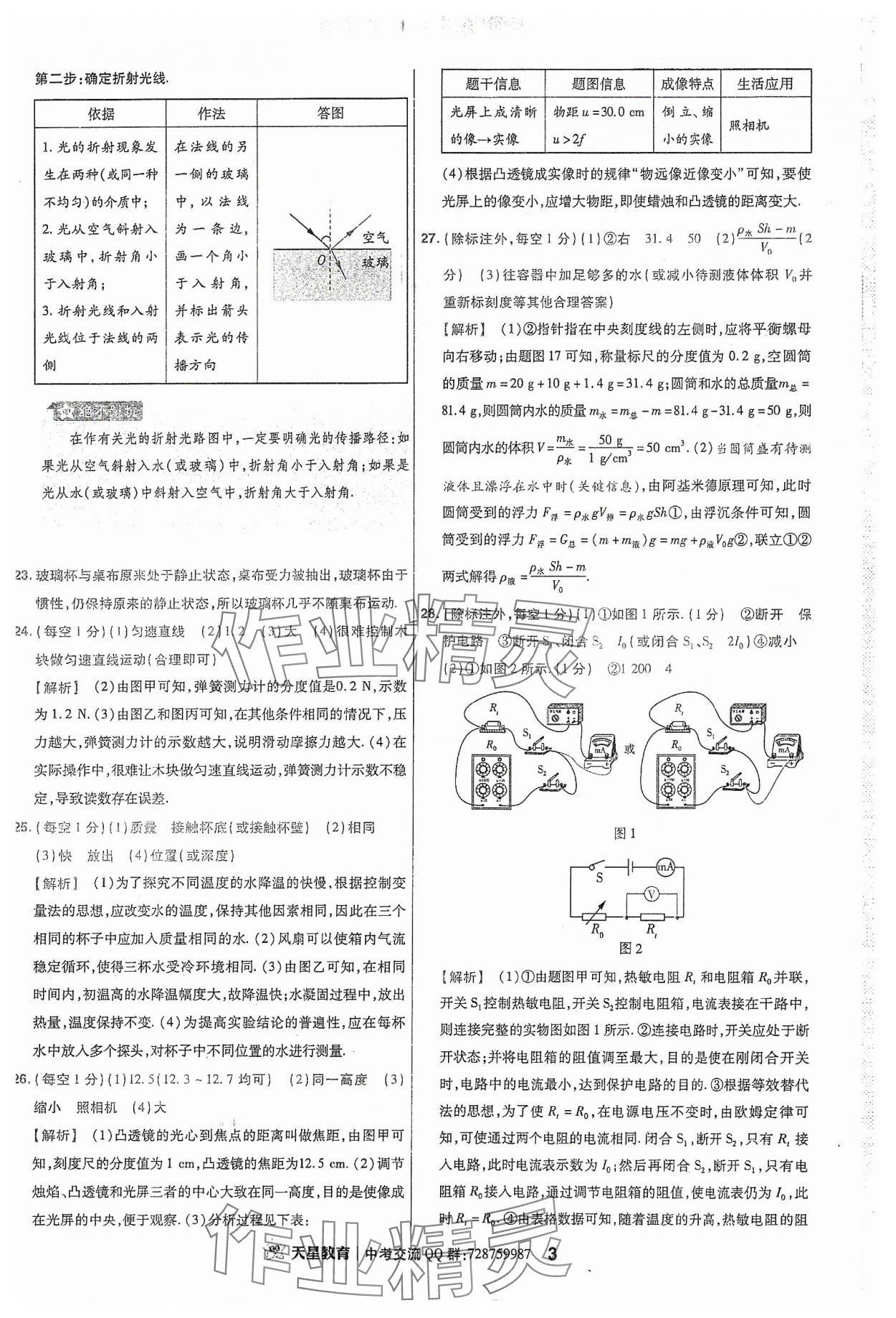 2024年金考卷福建中考45套匯編物理 參考答案第3頁(yè)