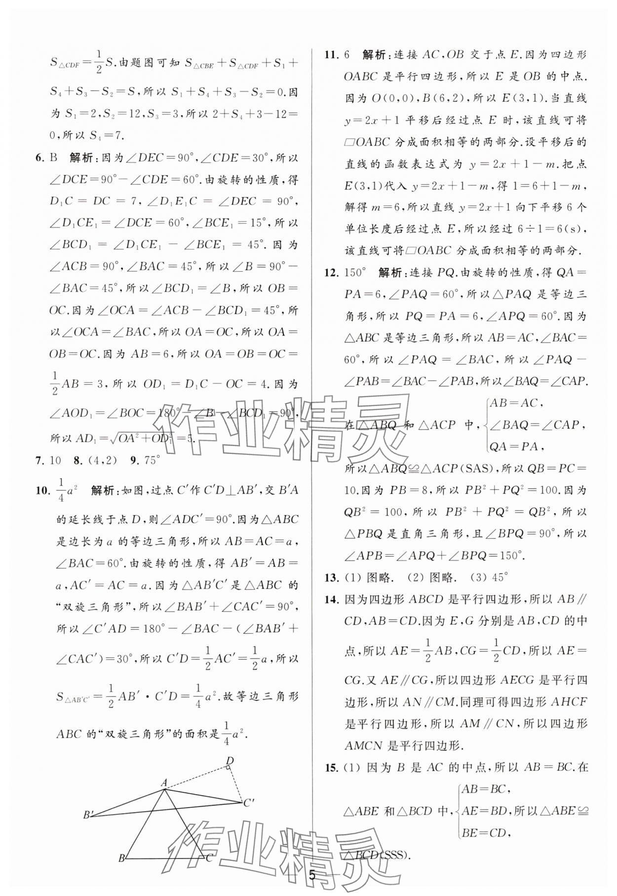 2024年亮点给力大试卷八年级数学下册苏科版 参考答案第5页