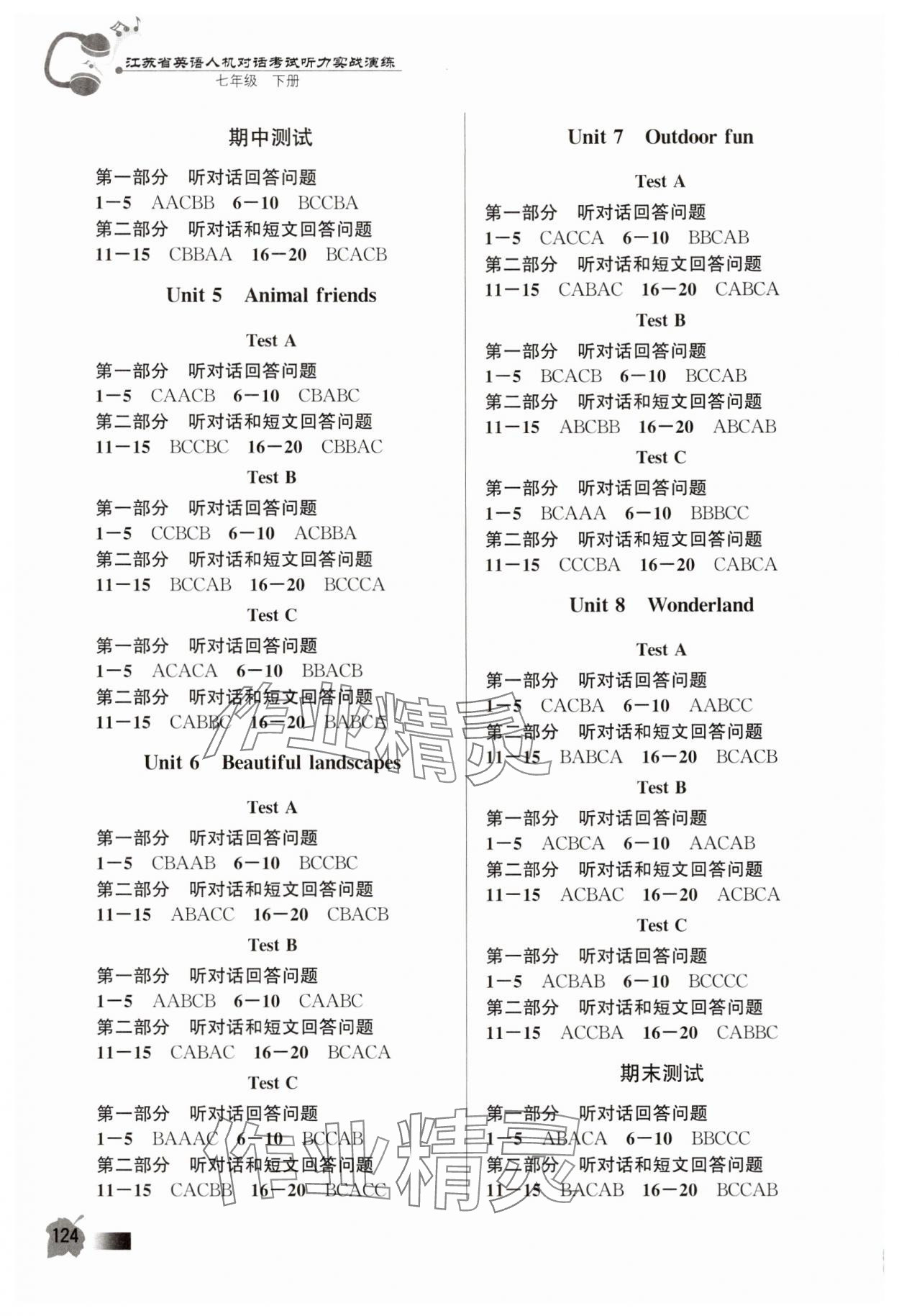 2025年人机对话考试听力实战演练七年级英语下册译林版 第2页