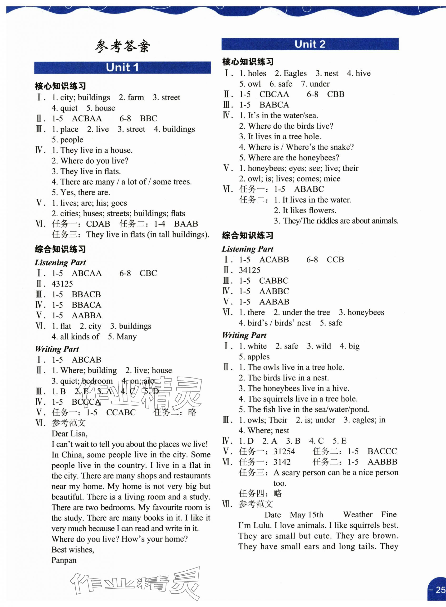 2025年深圳市小学英语课堂跟踪四年级上册沪教版 参考答案第1页