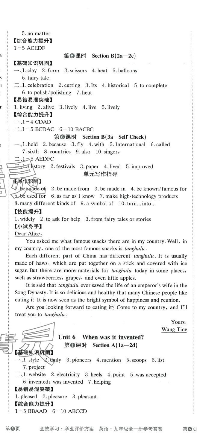 2024年全效學習學業(yè)評價方案九年級英語全一冊人教版 第8頁