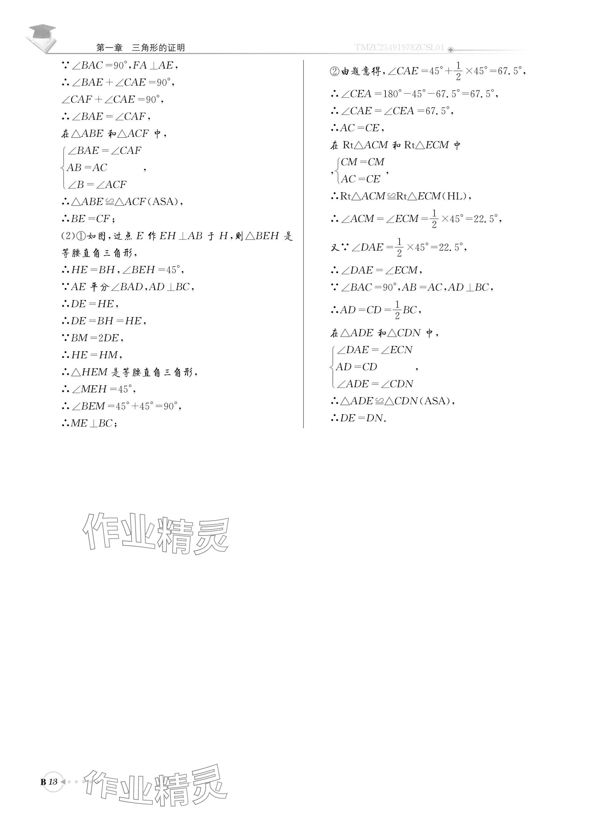 2025年初中数学每日核心导学八年级下册北师大版 参考答案第13页