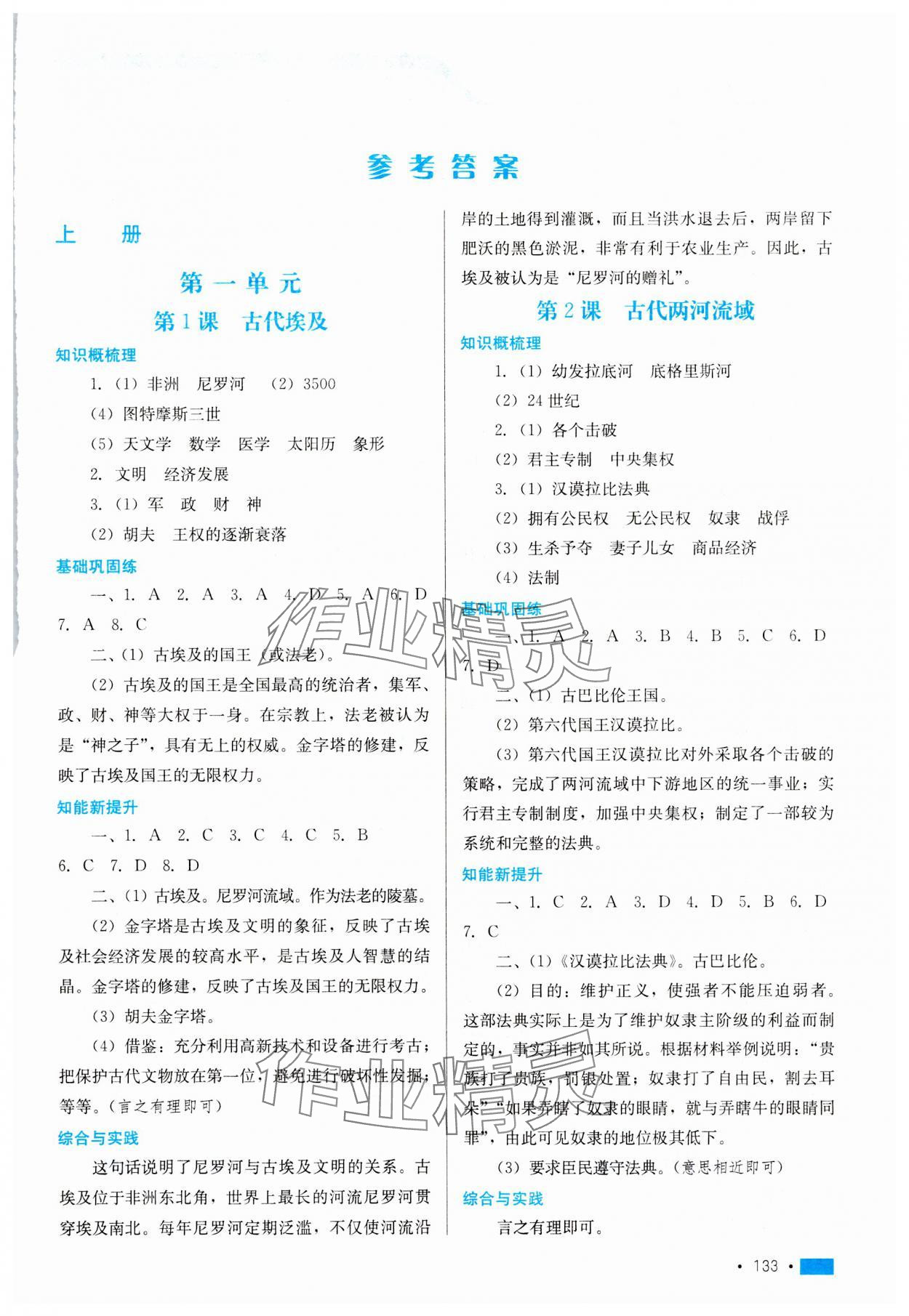 2024年新练习巩固方案九年级历史全一册人教版 第1页