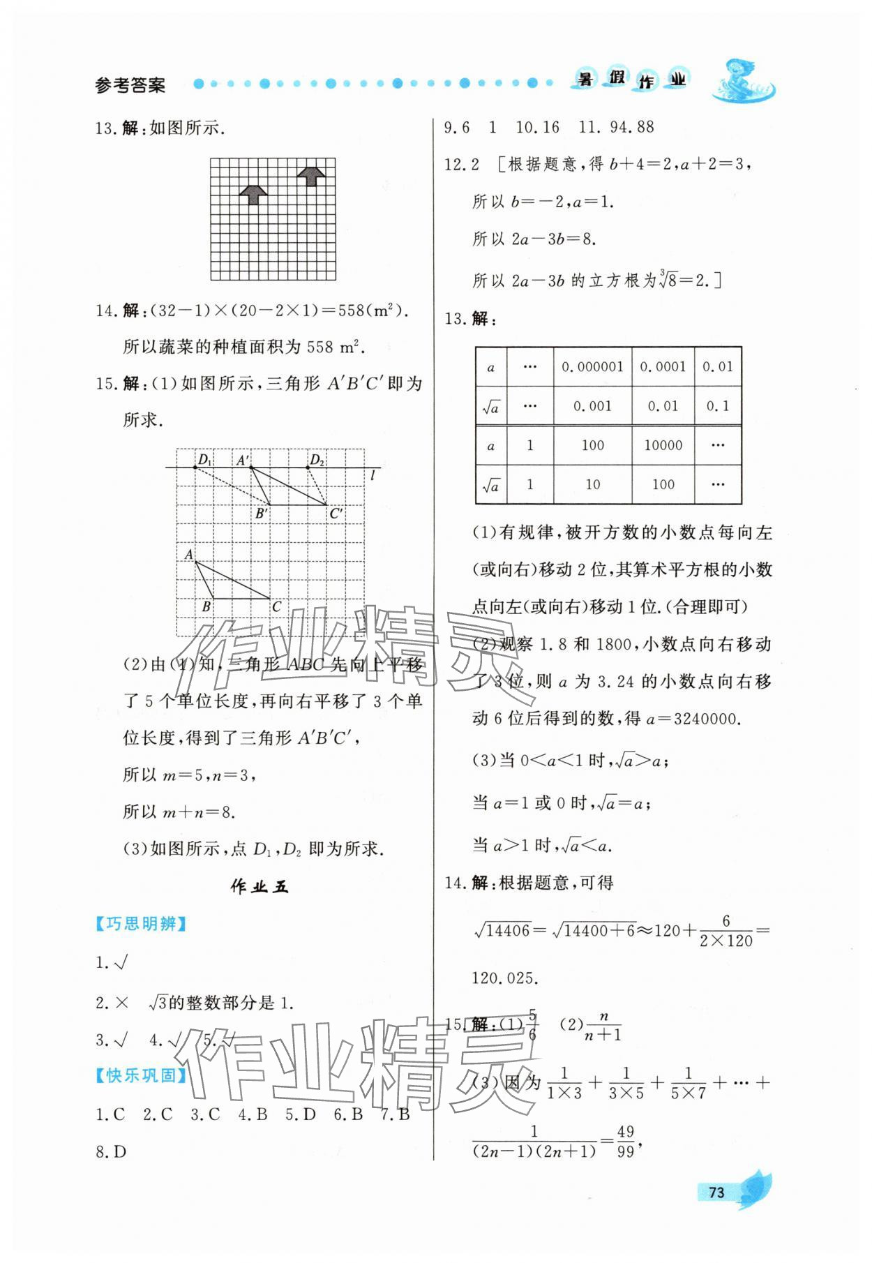 2025年新学案暑假作业七年级数学 第5页