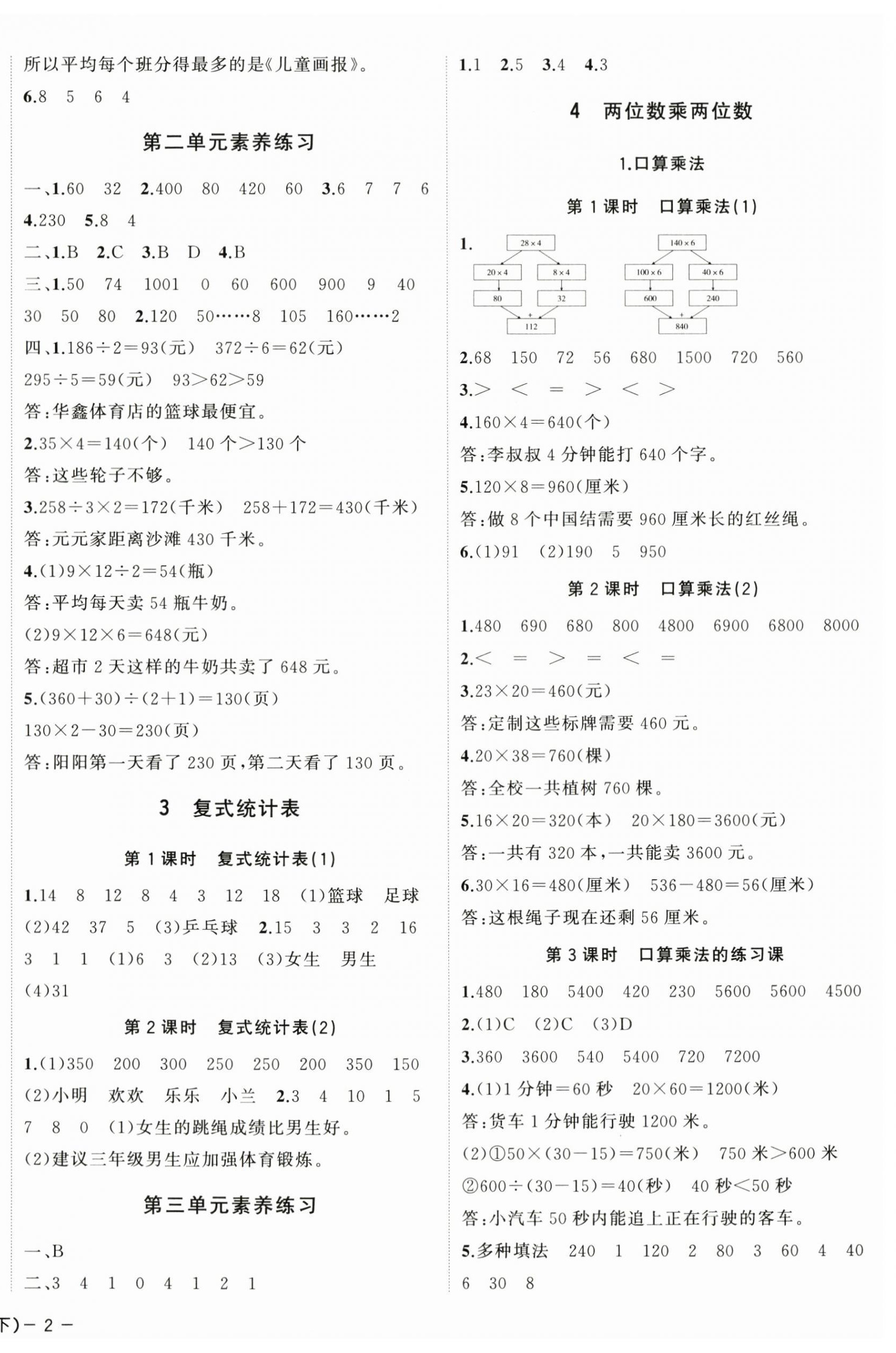 2024年小學(xué)學(xué)習(xí)好幫手三年級(jí)數(shù)學(xué)下冊(cè)人教版 第4頁