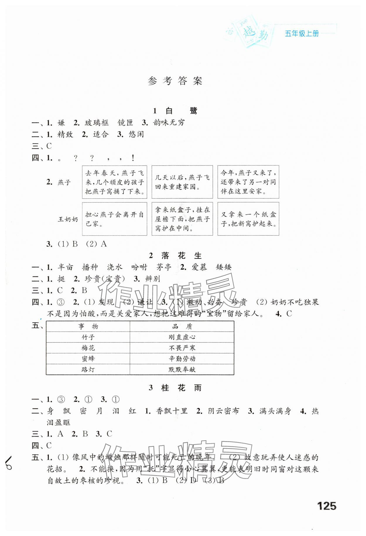 2023年練習(xí)與測試五年級語文上冊人教版陜西專版 第1頁