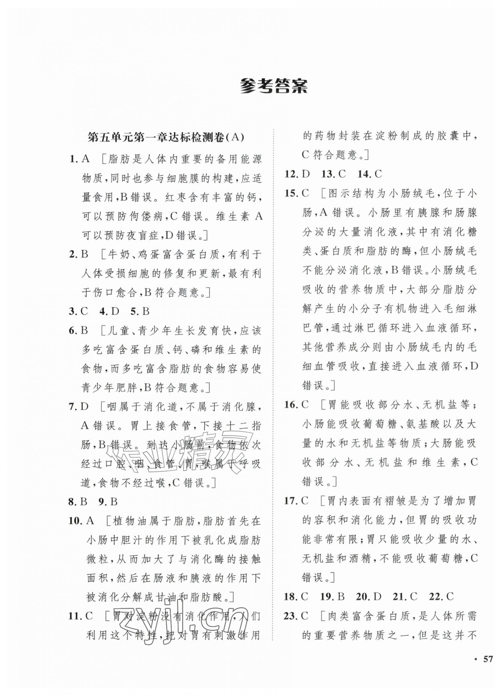 2026年一课三练单元测试八年级生物上册济南版&nbsp;第1页