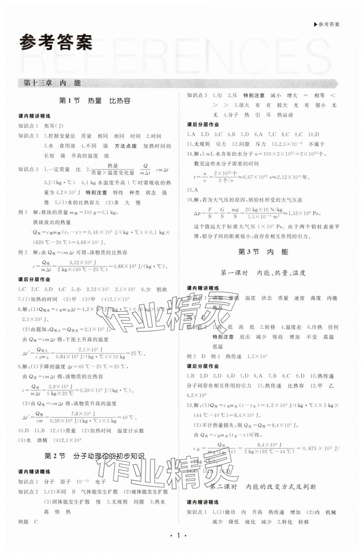 2025年超越訓(xùn)練九年級物理全一冊人教版四川專版 第1頁