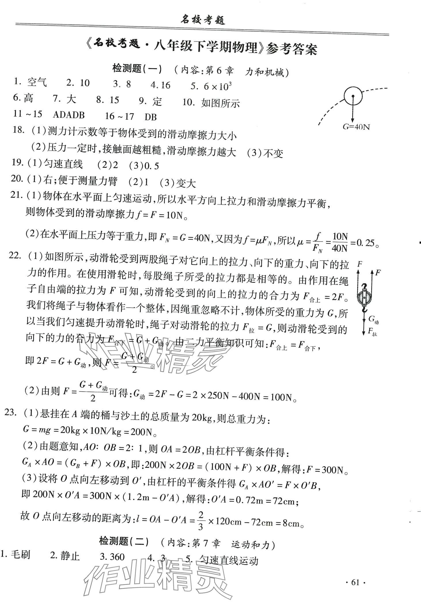 2024年名?？碱}八年級物理下冊滬粵版 第1頁