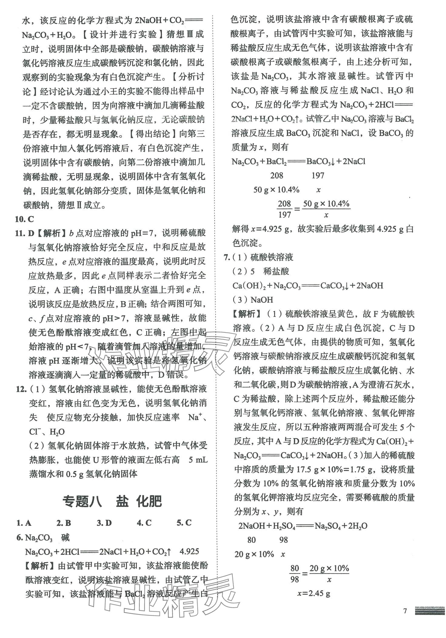 2024年中考四轮复习化学中考&nbsp;第7页