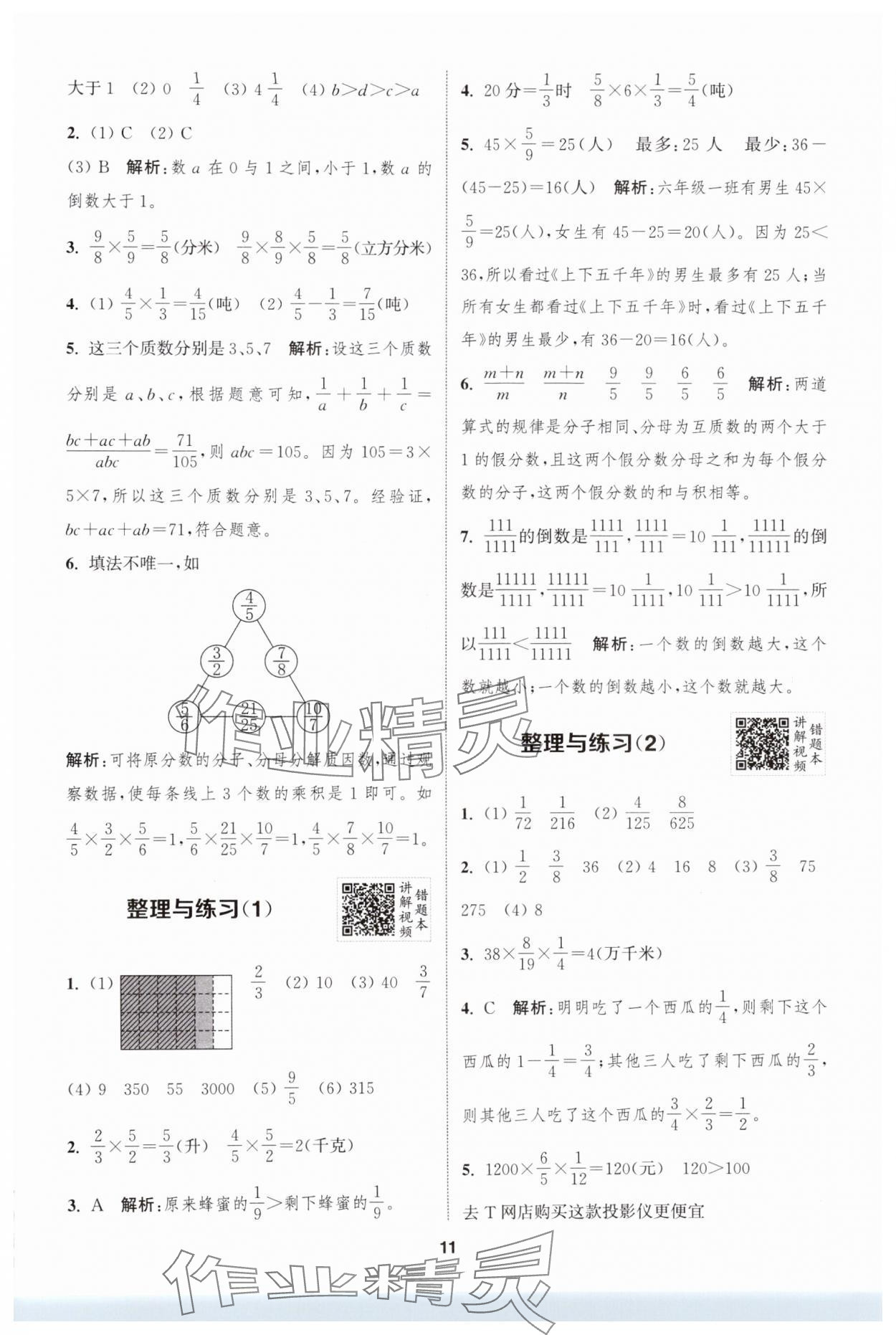 2024年拔尖特訓(xùn)六年級(jí)數(shù)學(xué)上冊(cè)蘇教版 參考答案第11頁(yè)