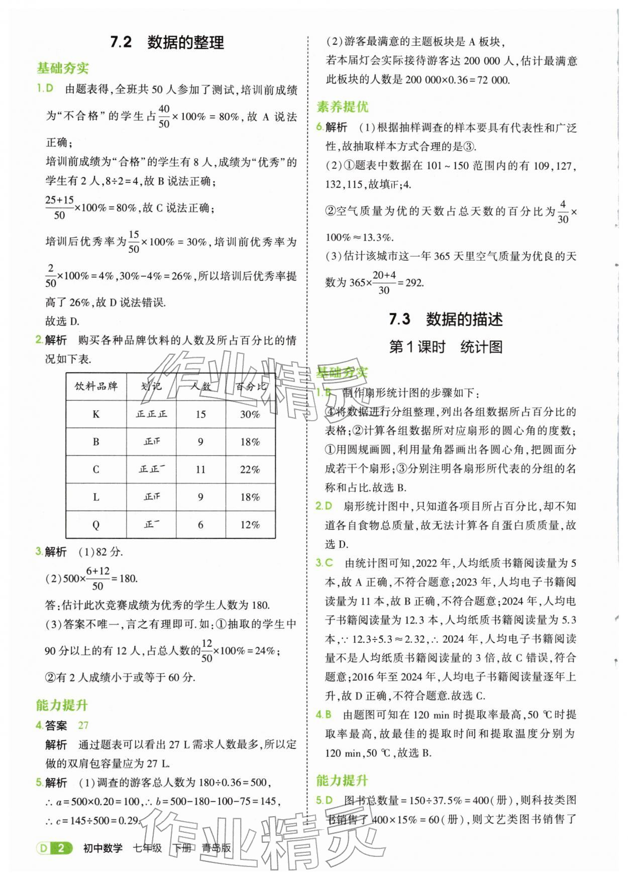 2026年5年中考3年模拟七年级数学下册青岛版&nbsp;第2页