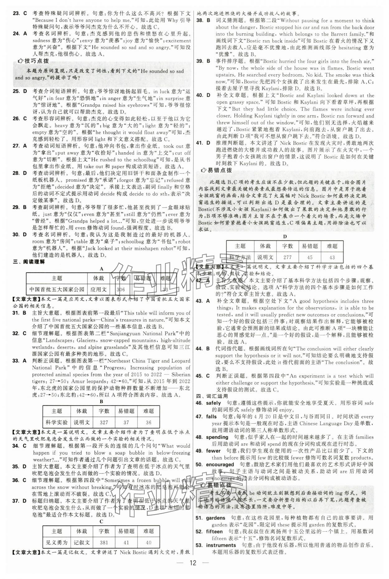 2024年學(xué)霸中考試卷匯編30套英語 第12頁