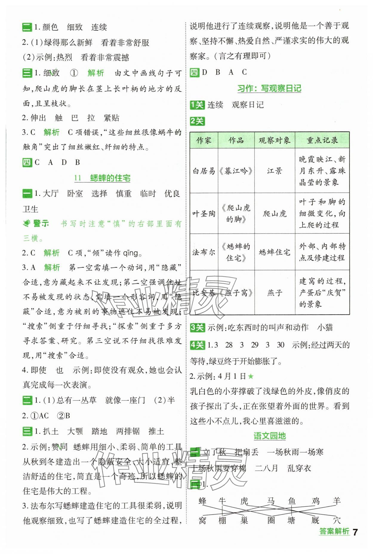 2025年一遍過四年級語文上冊人教版 第7頁