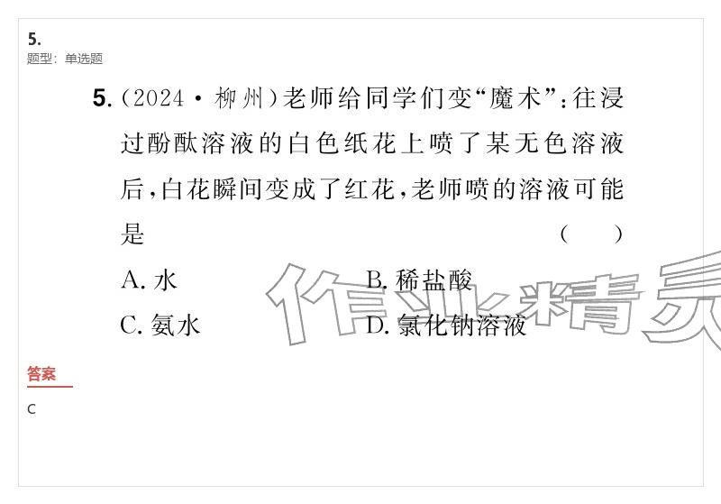 2026年優(yōu)質(zhì)課堂導(dǎo)學(xué)案九年級(jí)化學(xué)下冊(cè)人教版&nbsp;參考答案第16頁(yè)