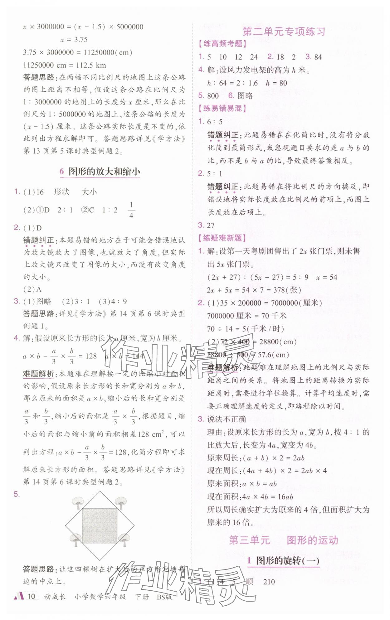 2025年動成長題題體現核心素養六年級數學下冊北師大版惠州專版&nbsp;參考答案第10頁