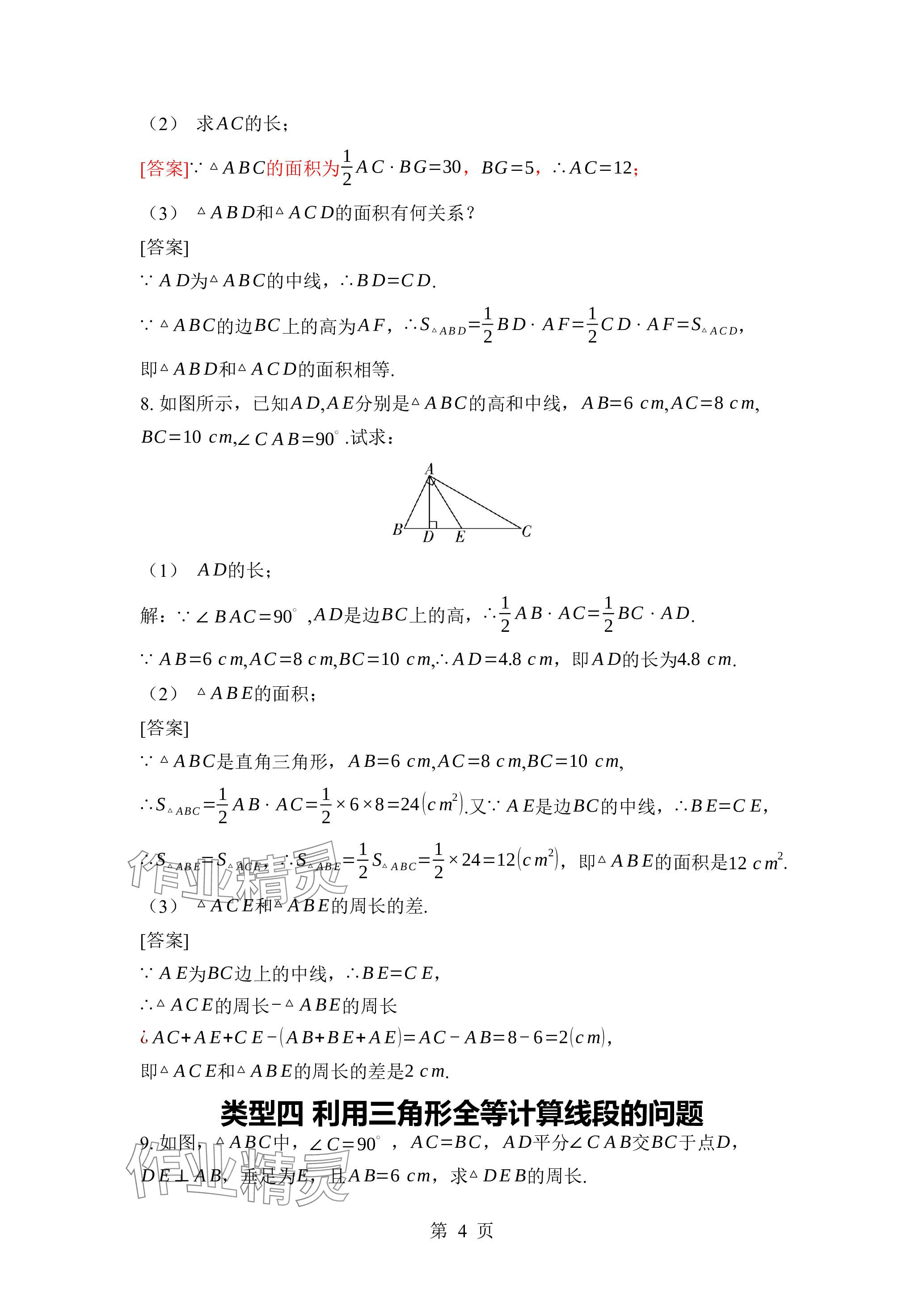 2024年廣東名師講練通七年級數學下冊北師大版深圳專版 參考答案第8頁