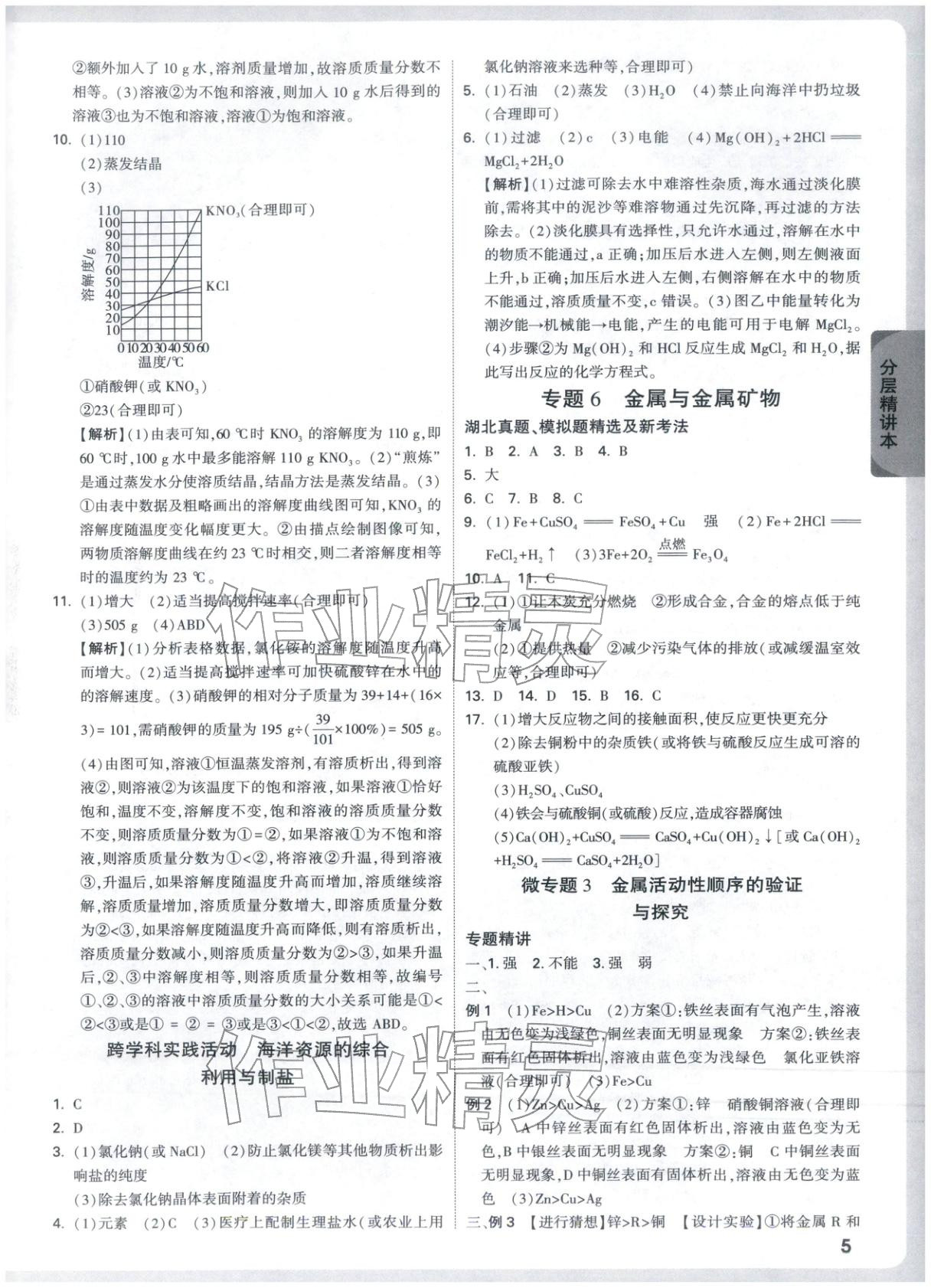 2026年万唯中考试题研究九年级化学湖北专版&nbsp;第5页