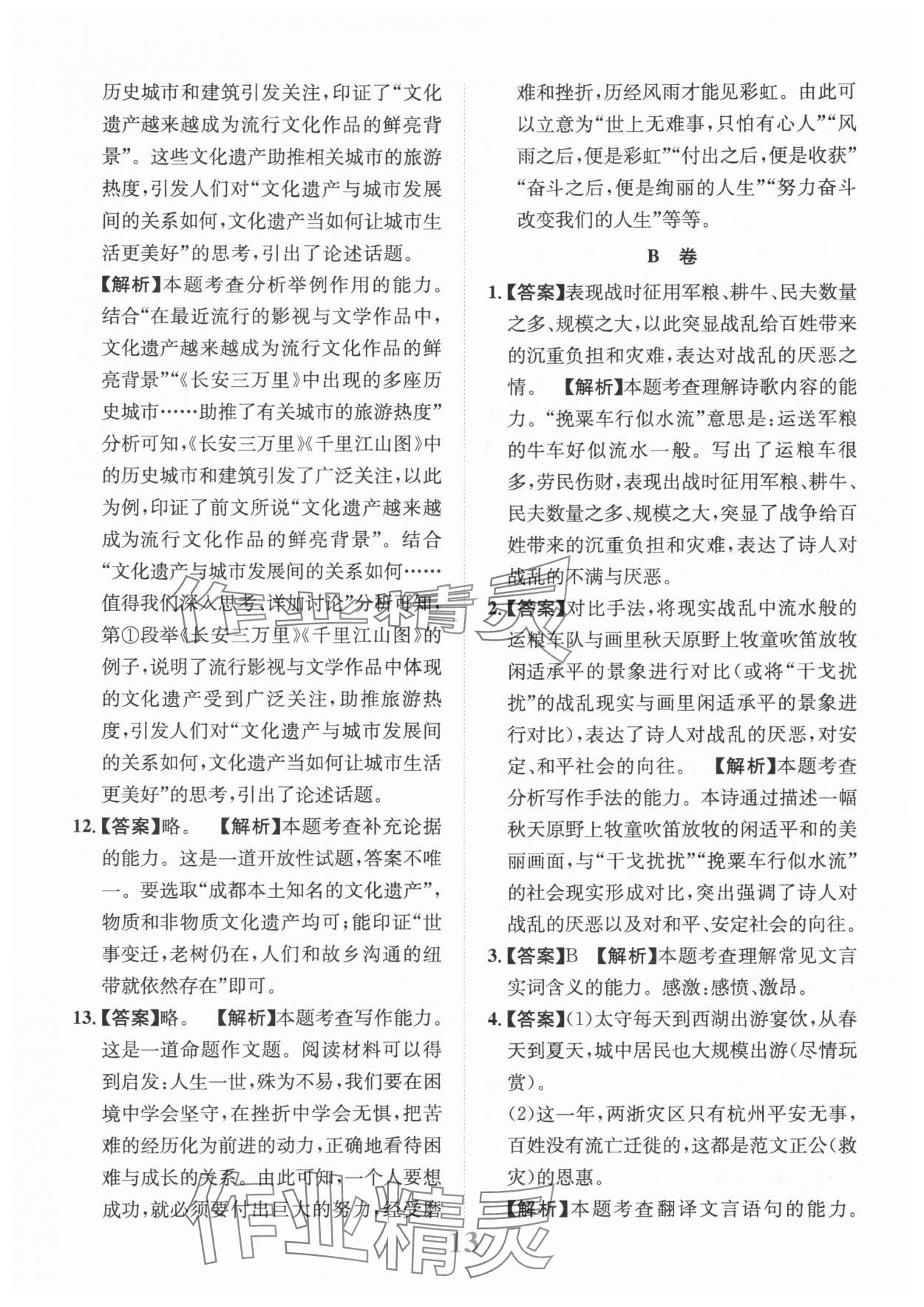 2025年金卷1號中考模擬仿真卷語文中考成都專版 第13頁