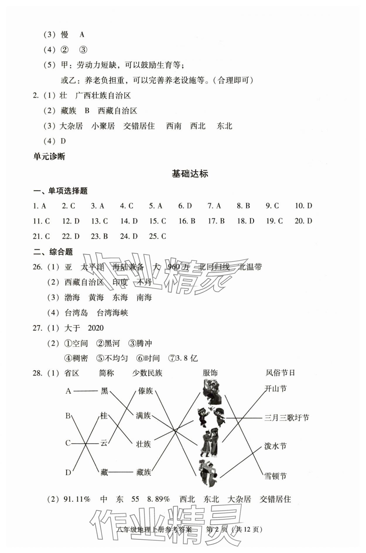 2025年学习探究诊断八年级地理上册人教版 第2页