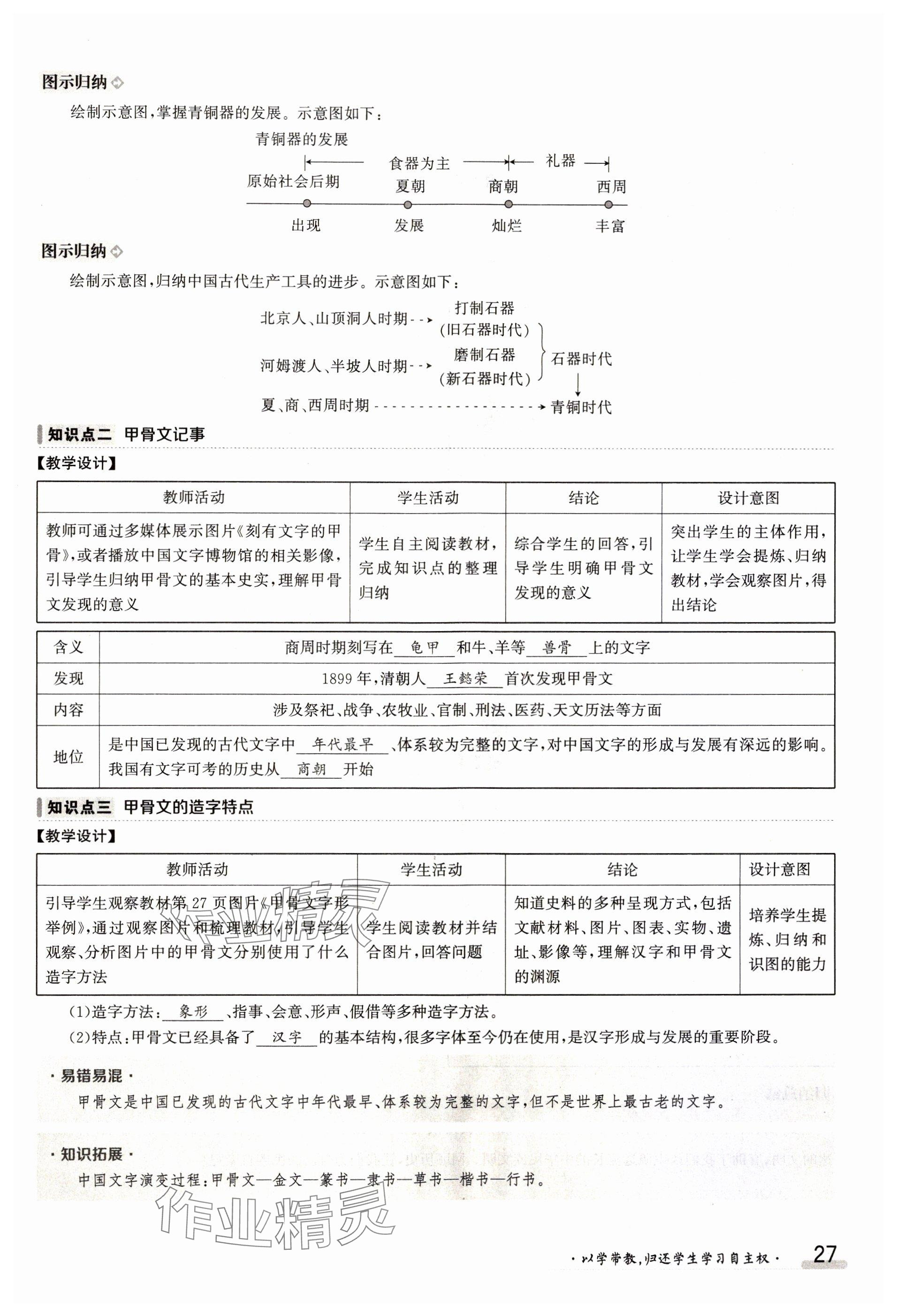 2023年金太阳导学案七年级历史上册人教版 参考答案第27页