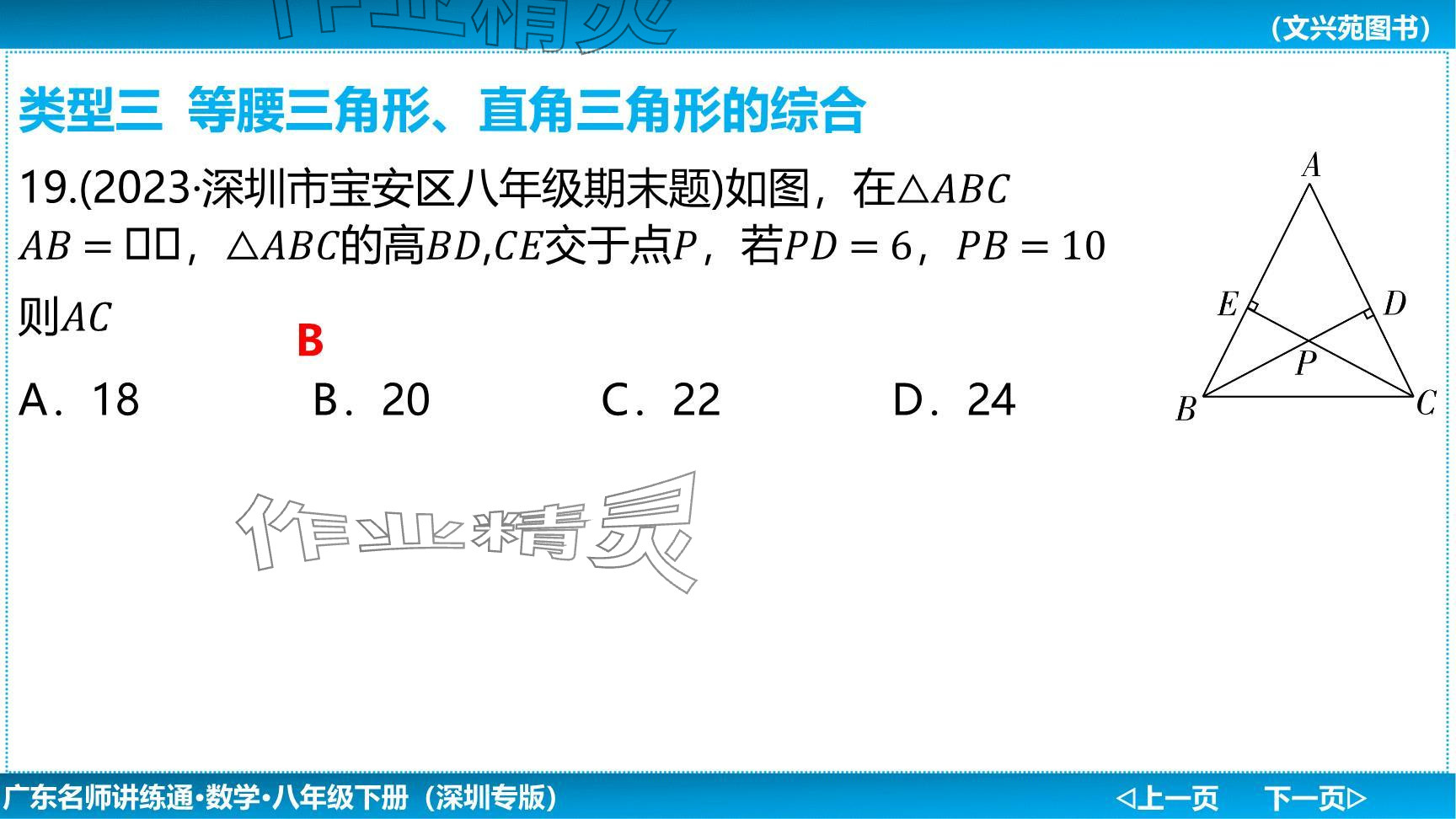 2024年廣東名師講練通八年級(jí)數(shù)學(xué)下冊(cè)北師大版深圳專版提升版 參考答案第81頁