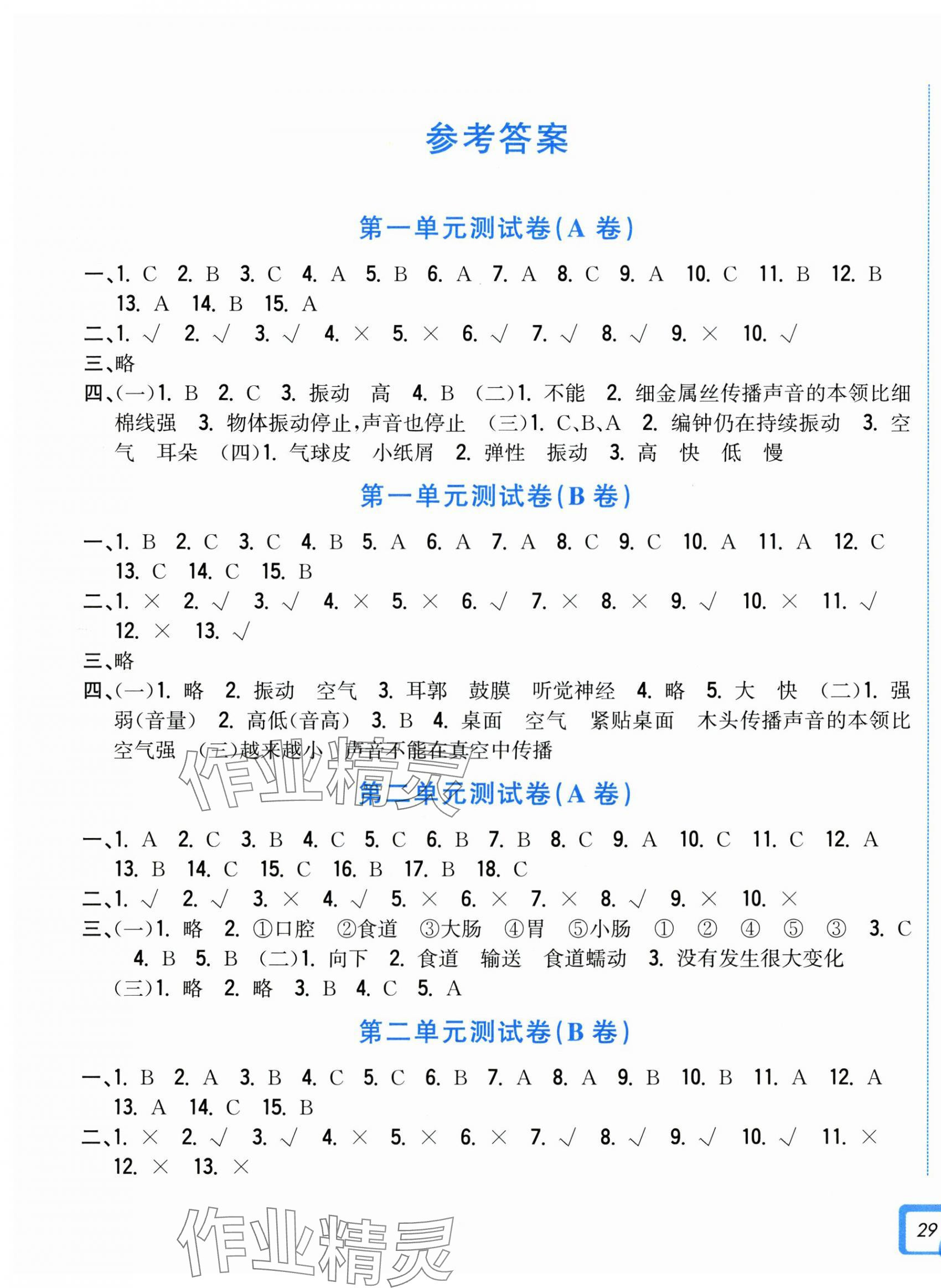 2025年学力测评小学生单元测试卷四年级科学上册教科版 第1页