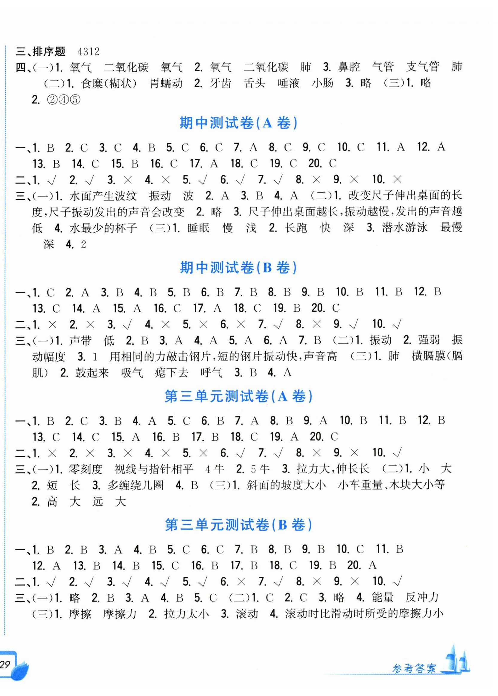 2025年学力测评小学生单元测试卷四年级科学上册教科版 第2页
