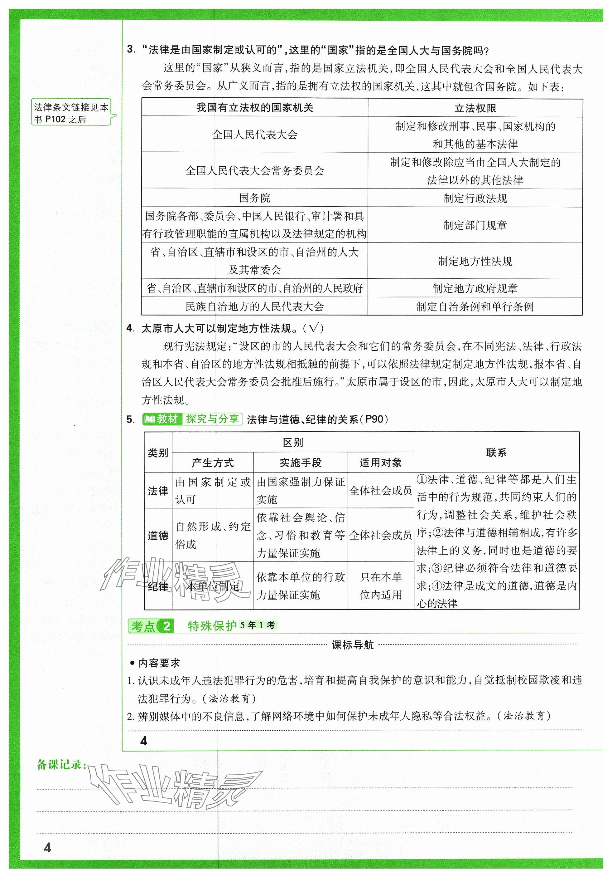 2024年萬(wàn)唯中考試題研究道德與法治山西專版 參考答案第6頁(yè)