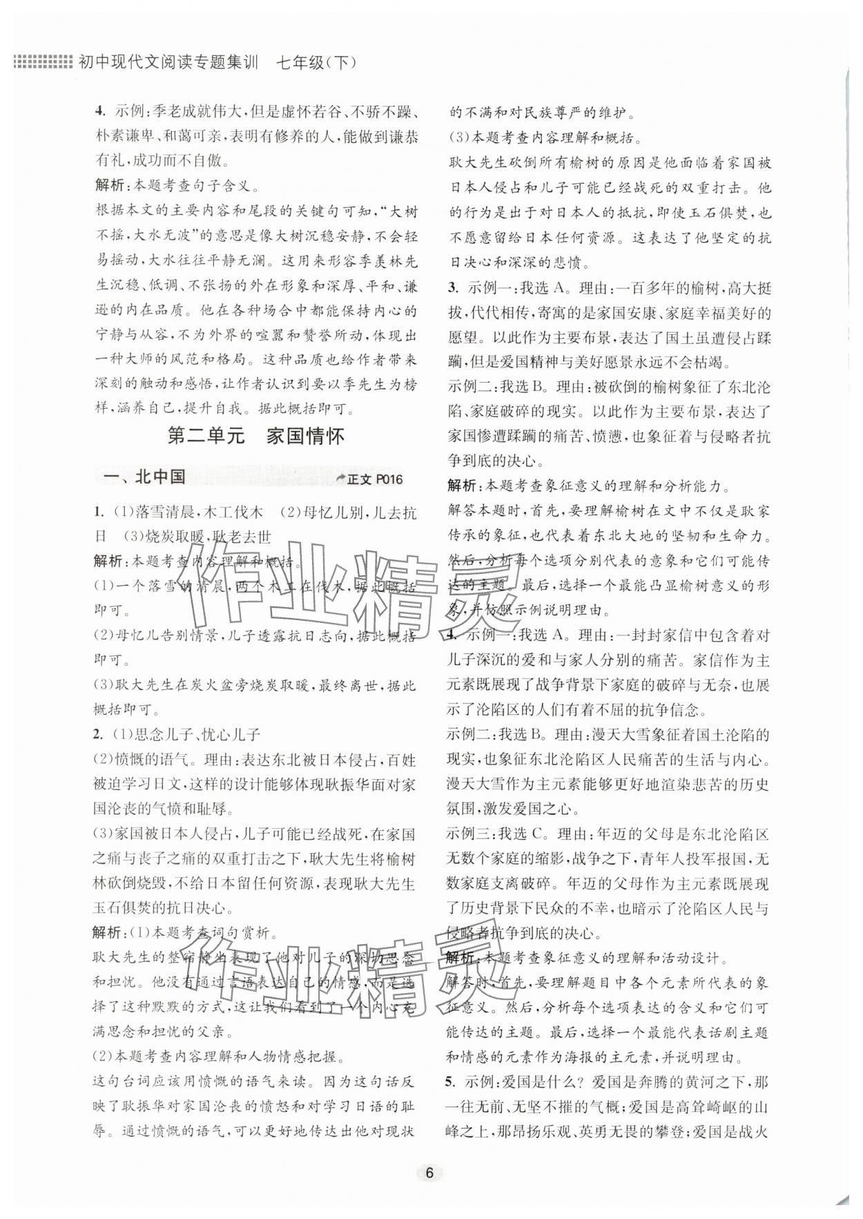 2025年初中現(xiàn)代文閱讀專題集訓(xùn)七年級(jí)下冊 第6頁
