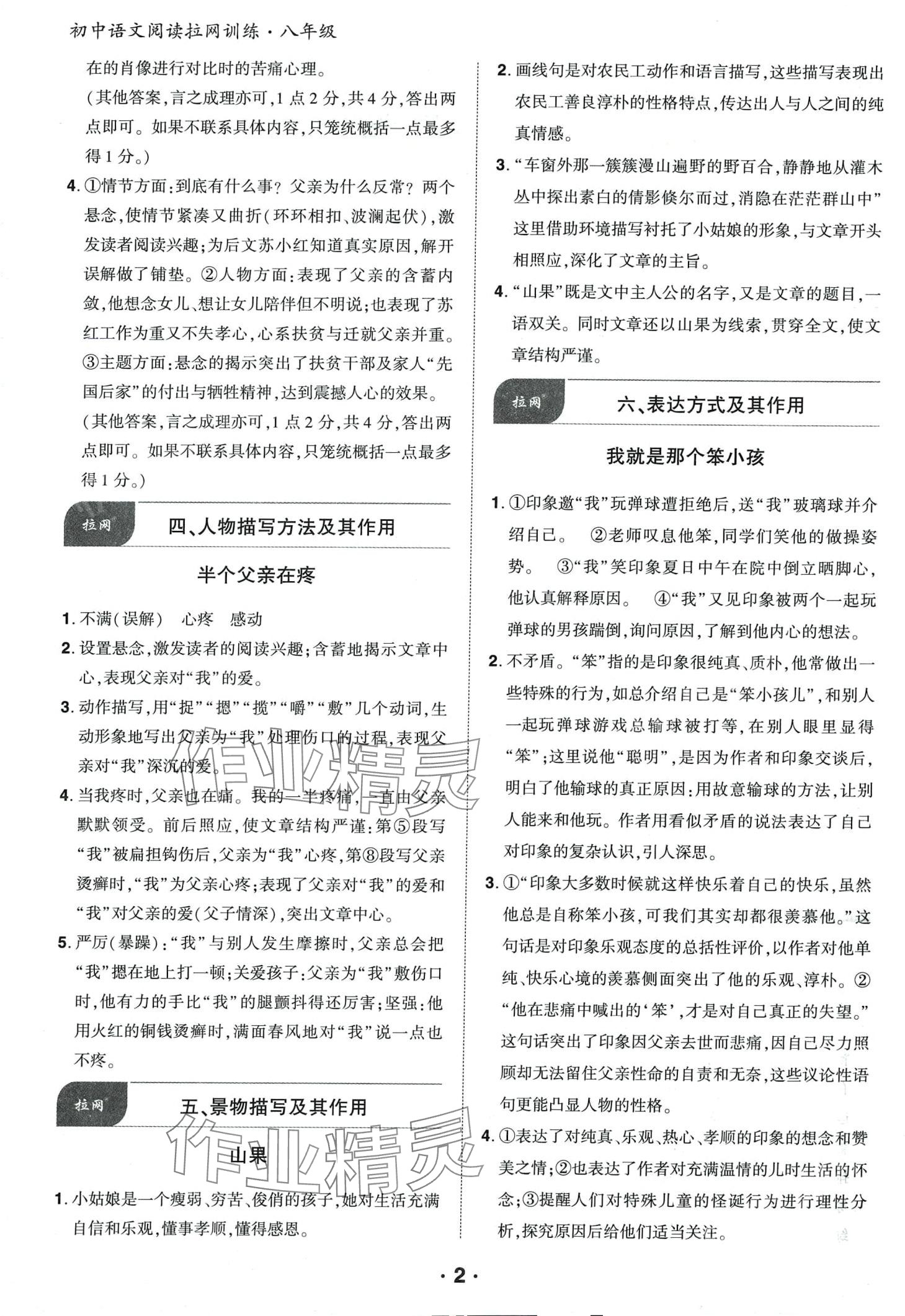 2024年語文閱讀拉網訓練八年級 第2頁